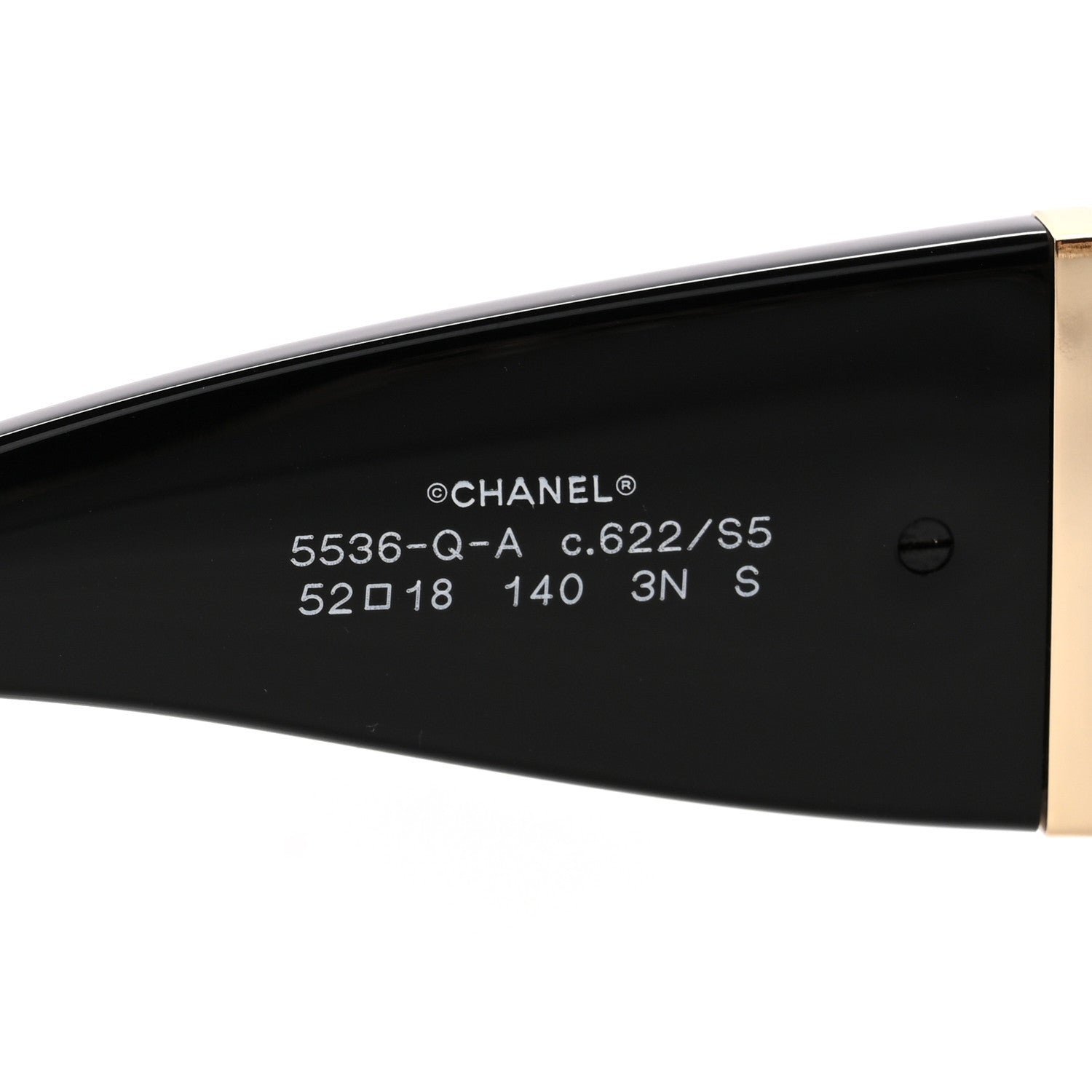 Acetate Calfskin Chain CC Sunglasses 5536-Q-A Black - Image 5