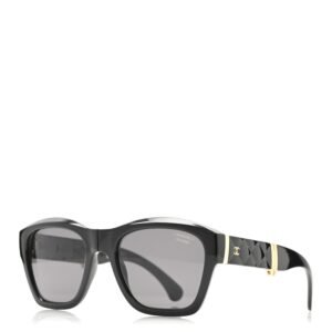 Acetate Crystal Polarized Square Folding Sunglasses 71692 Black