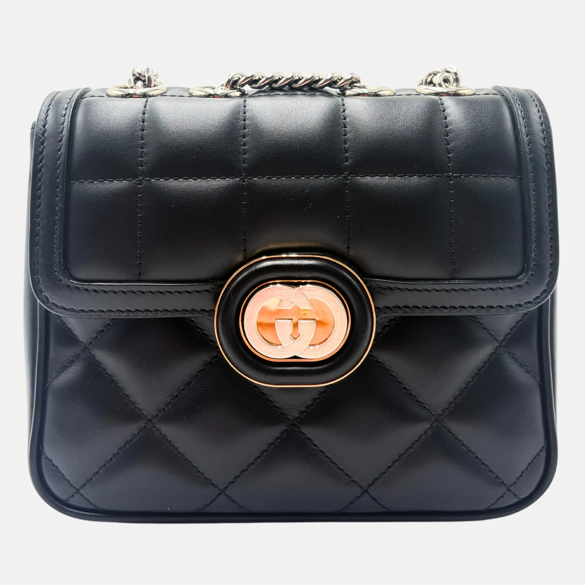 Deco Bag Black Leather Mini