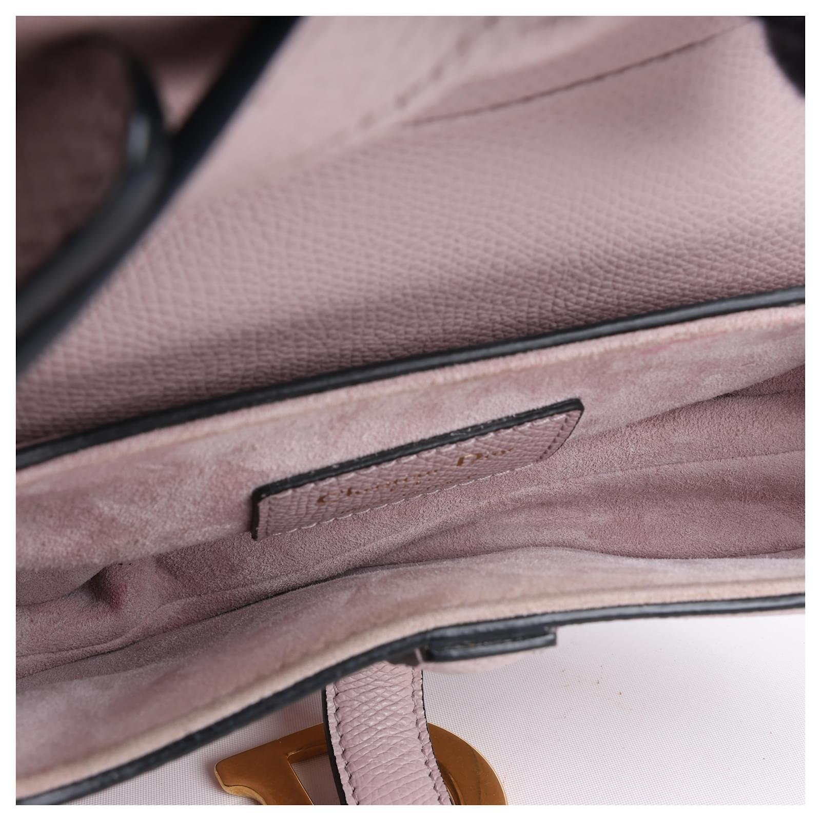 Saddle Bag with Strap Blush Grained Calfskin - Image 11