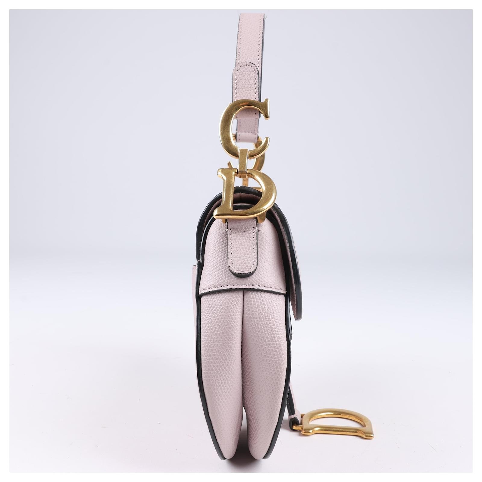 Saddle Bag with Strap Blush Grained Calfskin - Image 9