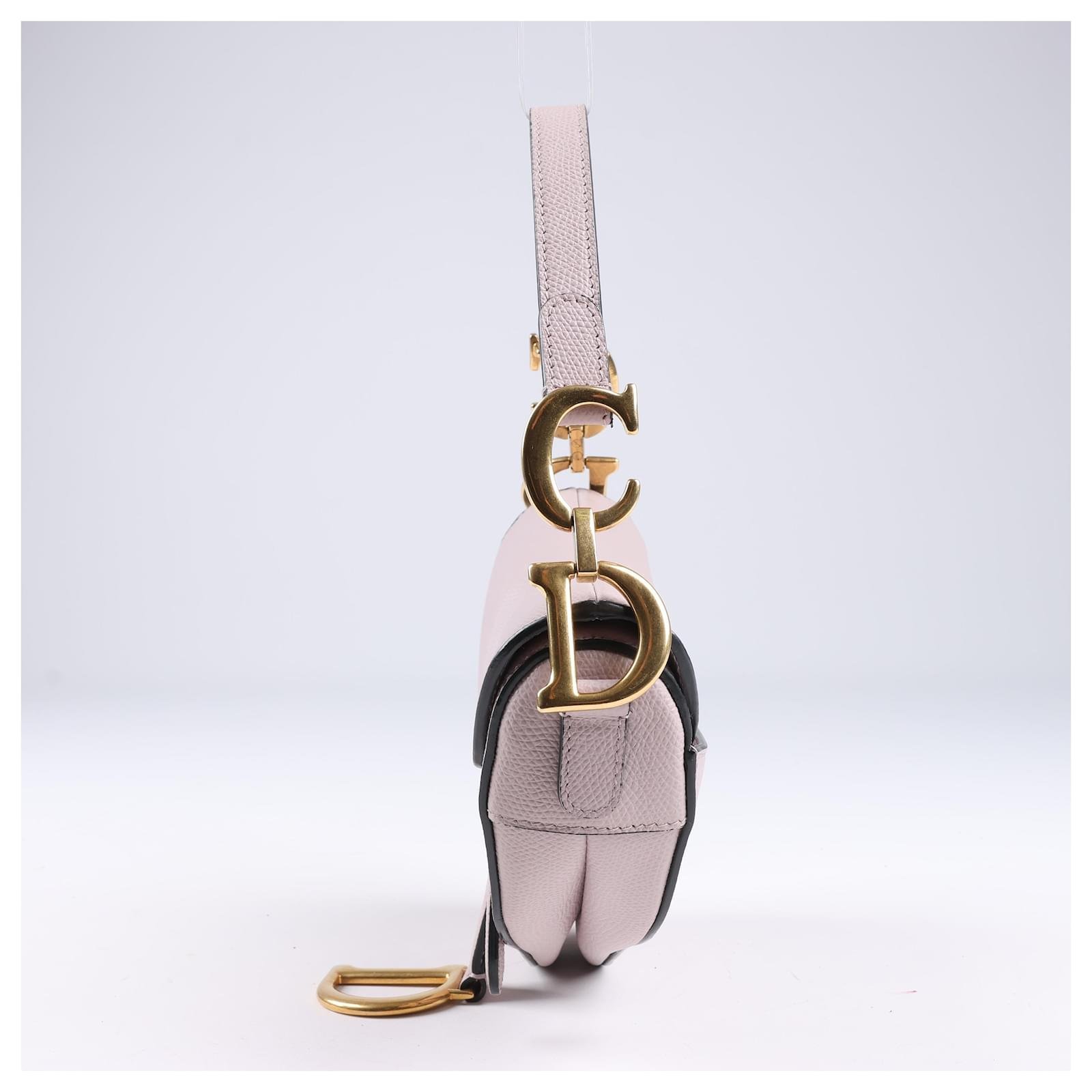 Saddle Bag with Strap Blush Grained Calfskin - Image 10