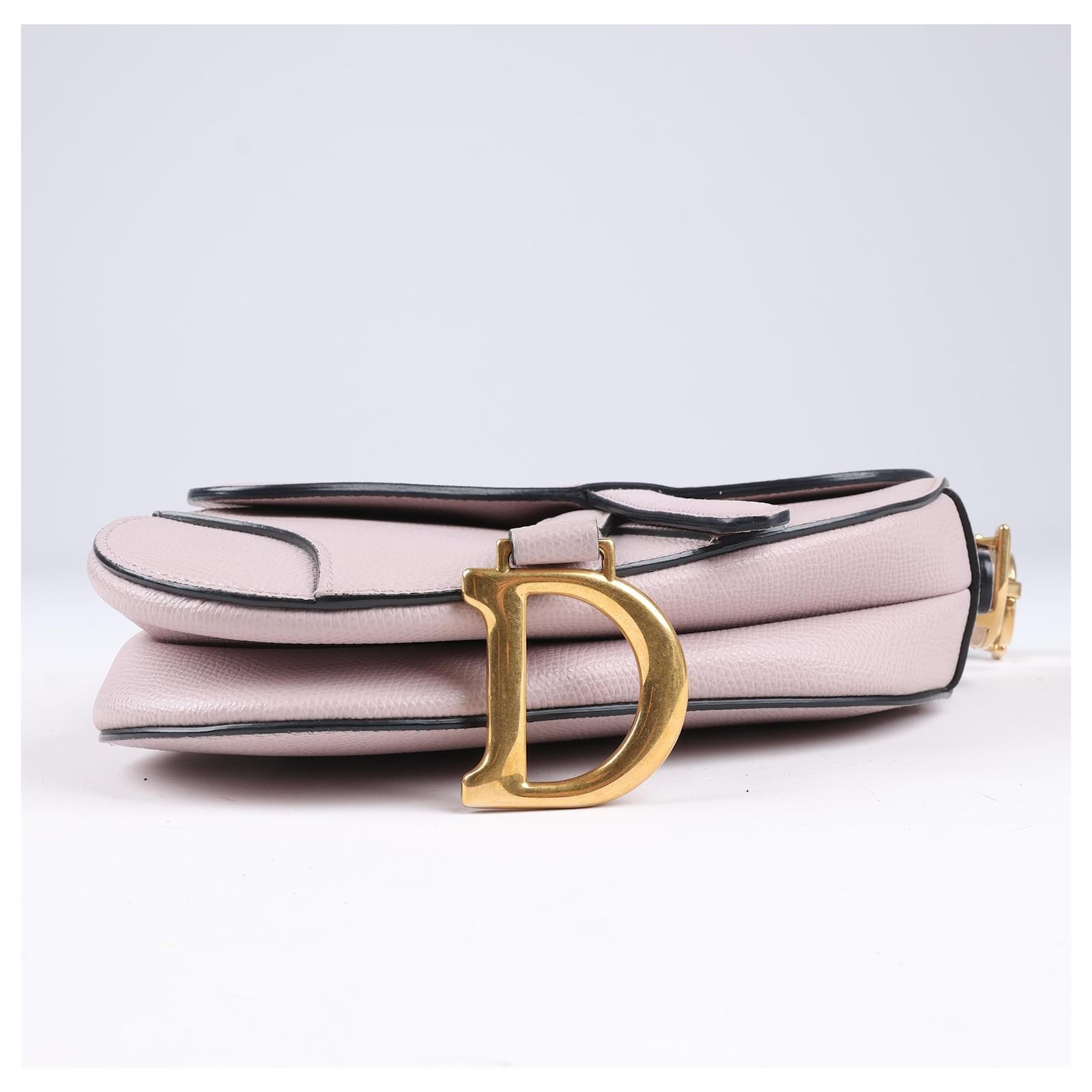 Saddle Bag with Strap Blush Grained Calfskin - Image 7