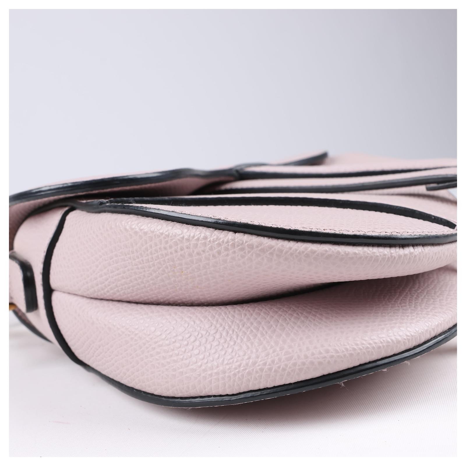 Saddle Bag with Strap Blush Grained Calfskin - Image 3
