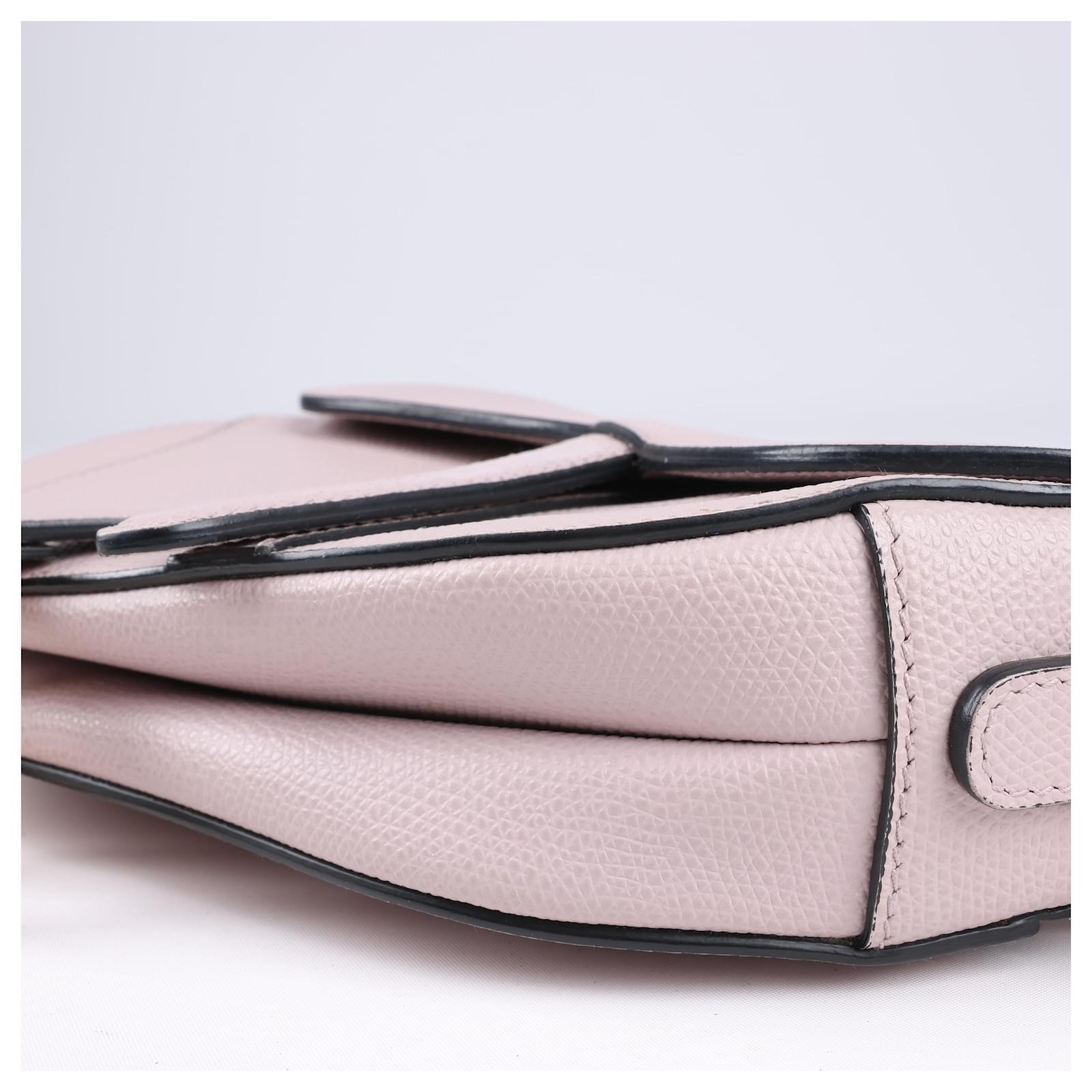 Saddle Bag with Strap Blush Grained Calfskin - Image 4