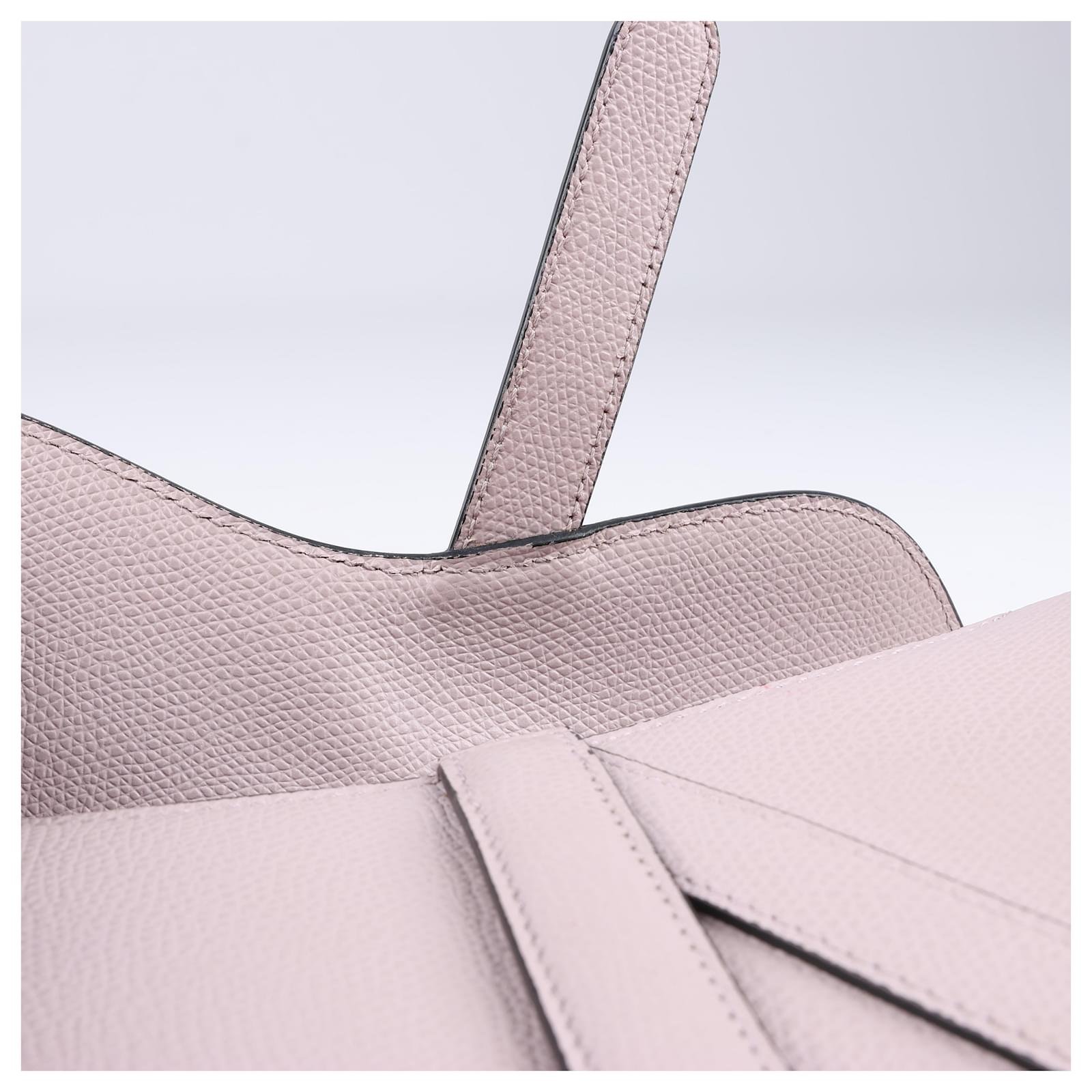 Saddle Bag with Strap Blush Grained Calfskin - Image 5