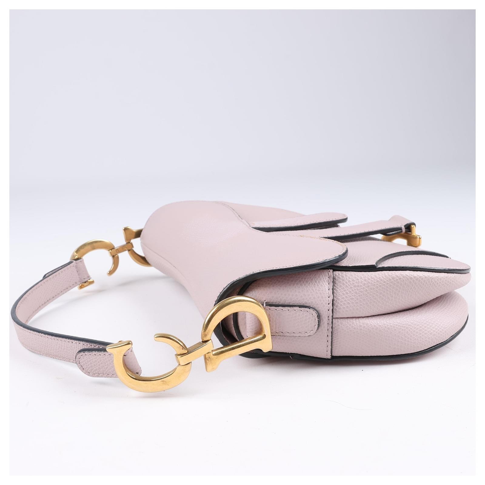 Saddle Bag with Strap Blush Grained Calfskin - Image 8