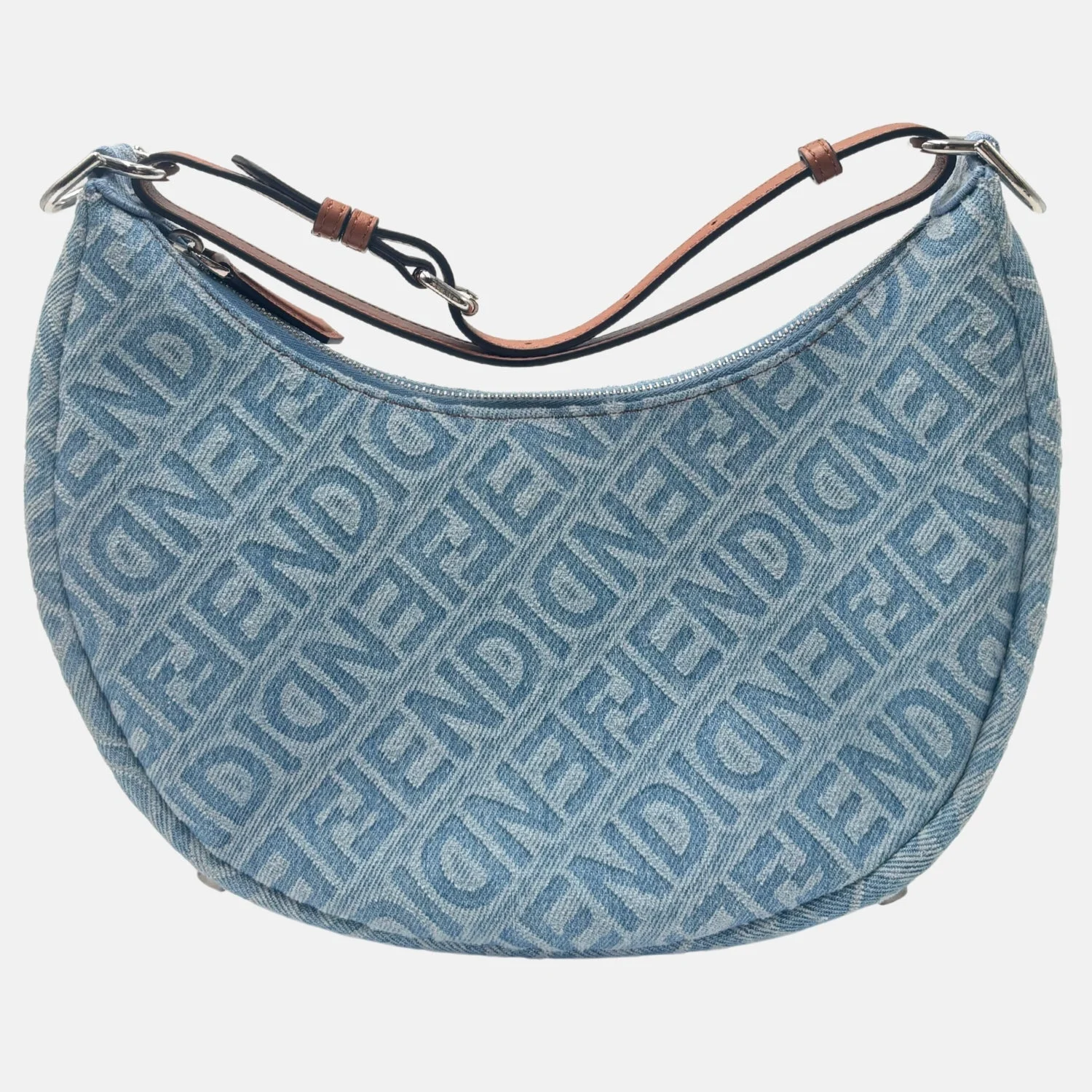 Fendigraphy Hobo Bag Blue Denim