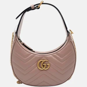 Marmont Half-Moon Shoulder Bag Dusty Rose Mini