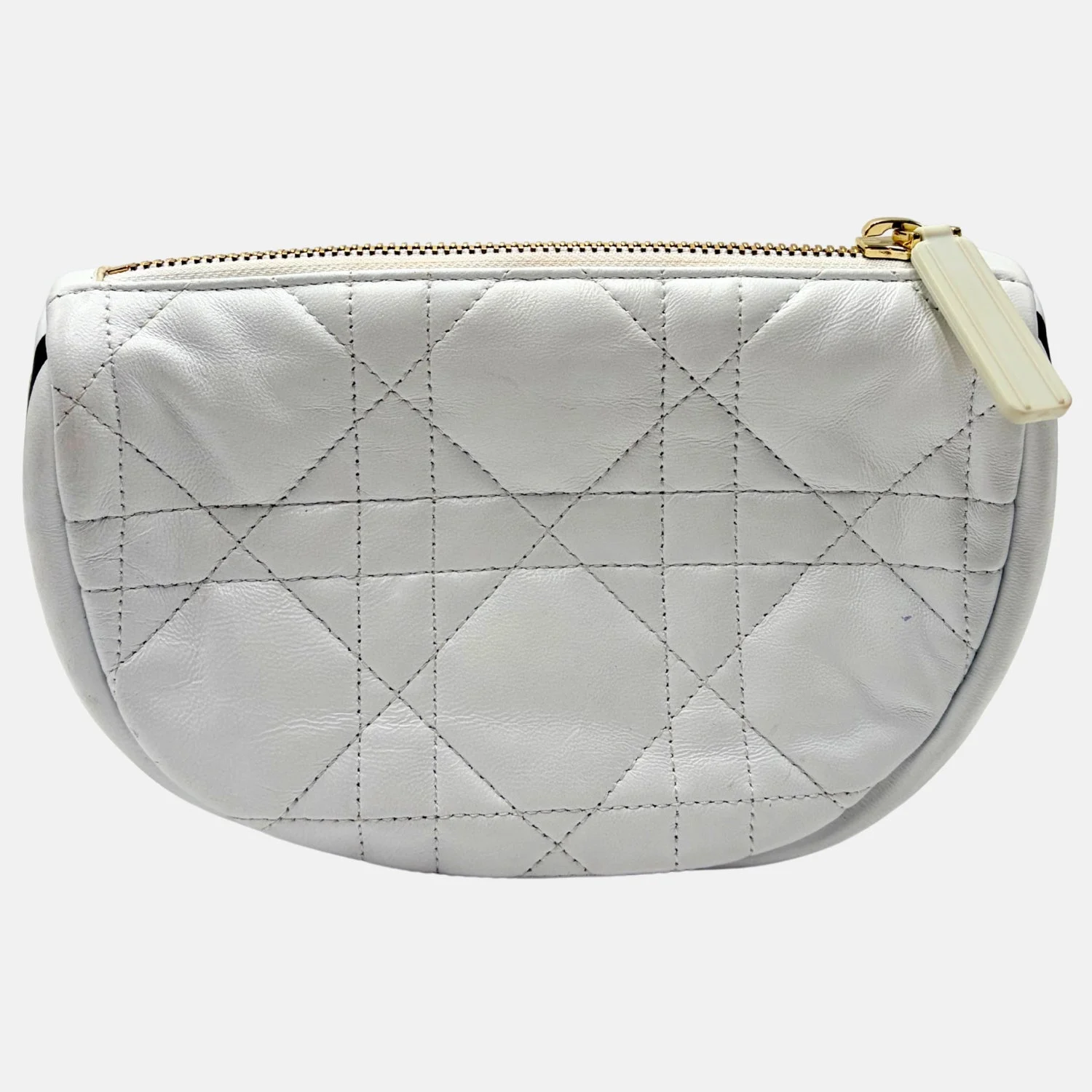 Vibe Hobo Bag Small White Cannage Leather
