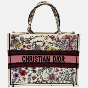 Book Tote Medium Jardin d’Hiver Embroidered Canvas