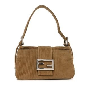 Fendi Corduroy Baguette Small Shoulder Bag