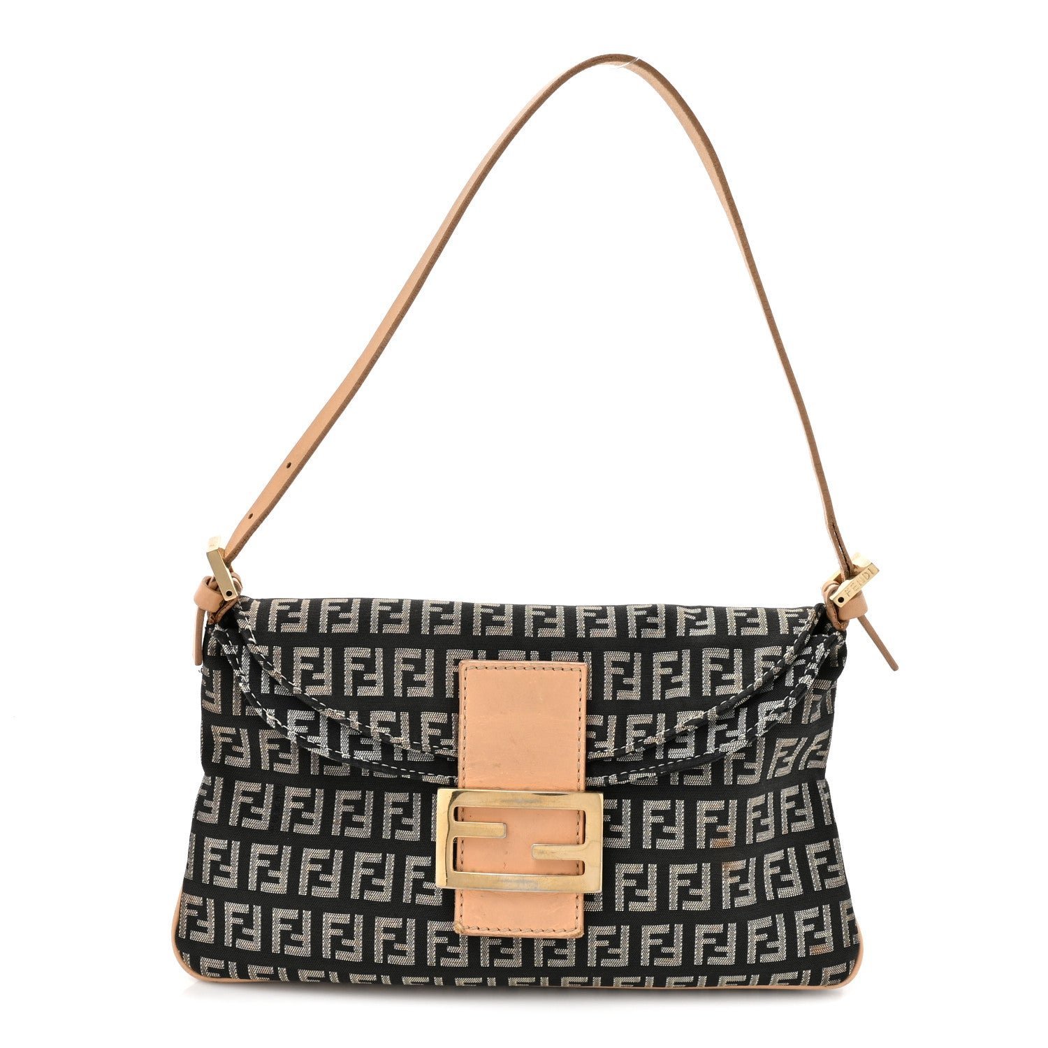 Fendi Zucchino Baguette (Beige/Black Canvas)