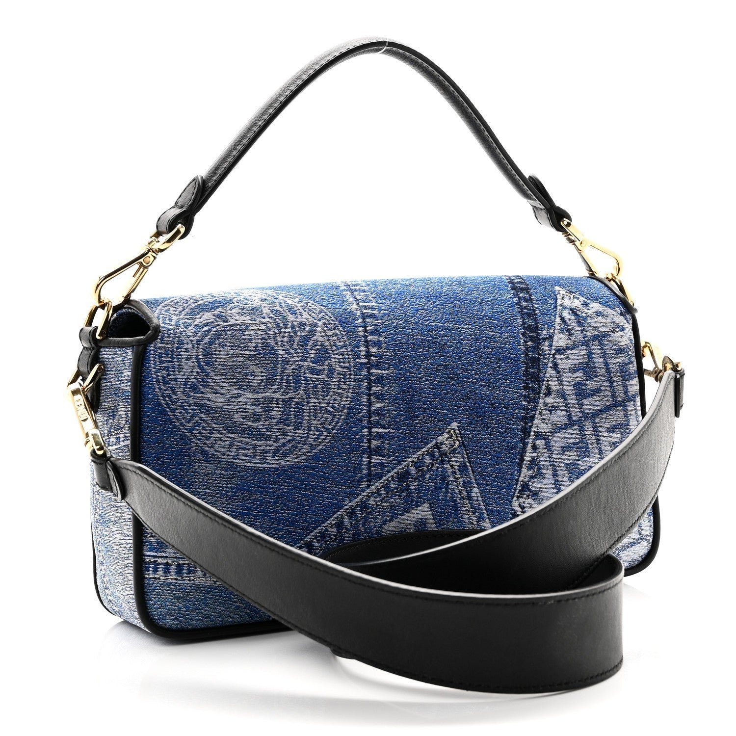 Fendi x Versace Denim Fendace Patchwork Baguette - Image 3