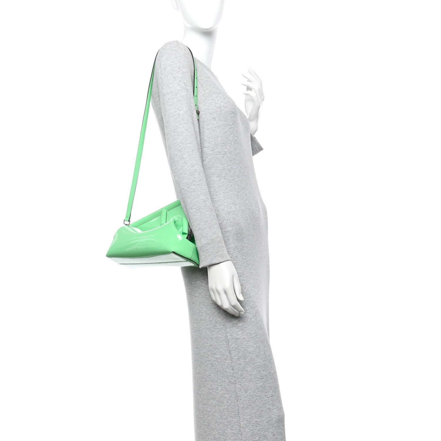 Fendi First Midi Edamame Green Patent Leather Bag - Image 2