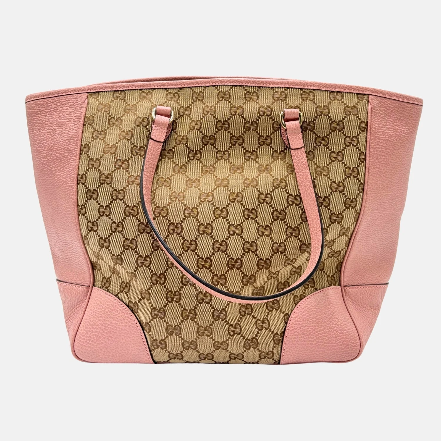GG Canvas Pink Leather Trim Tote - Image 2