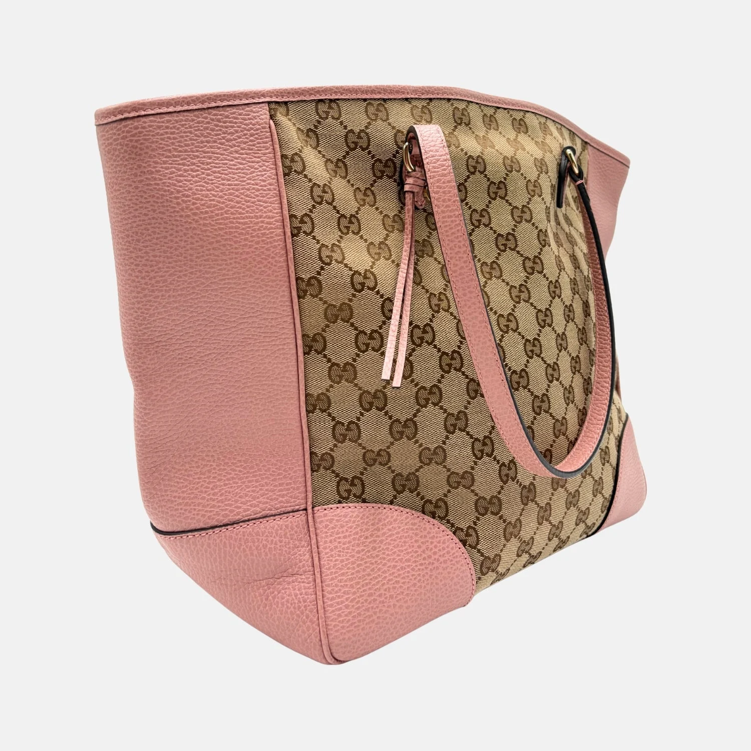 GG Canvas Pink Leather Trim Tote - Image 3