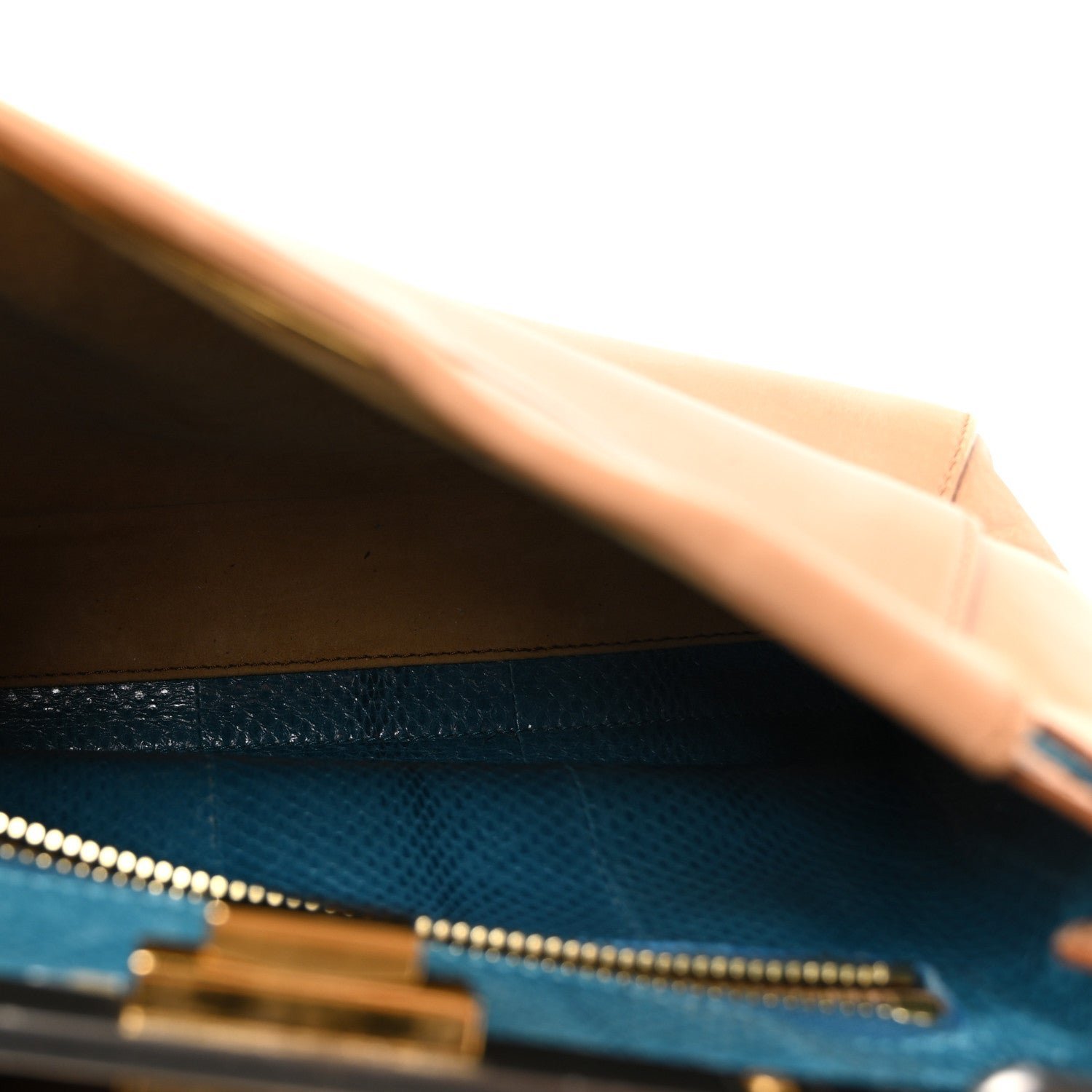 Fendi Vitello Seta Shiny Nappa Elaphe Medium Peekaboo Iconic Satchel - Image 5