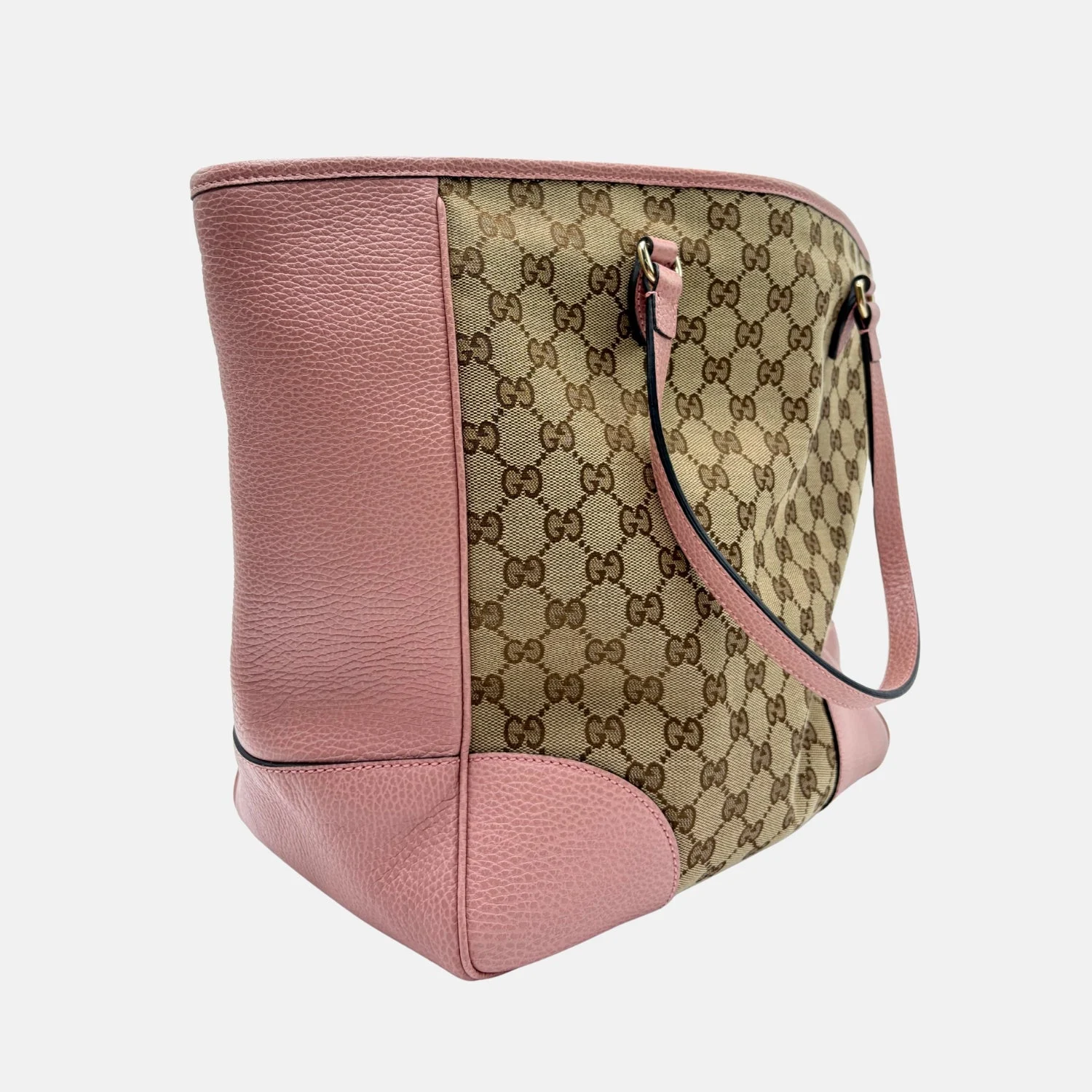 GG Canvas Pink Leather Trim Tote - Image 4