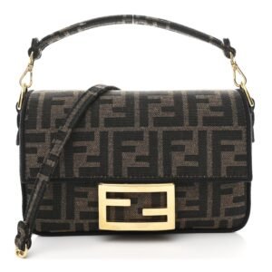 Fendi Fabric Jacquard FF 1974 Mini Baguette