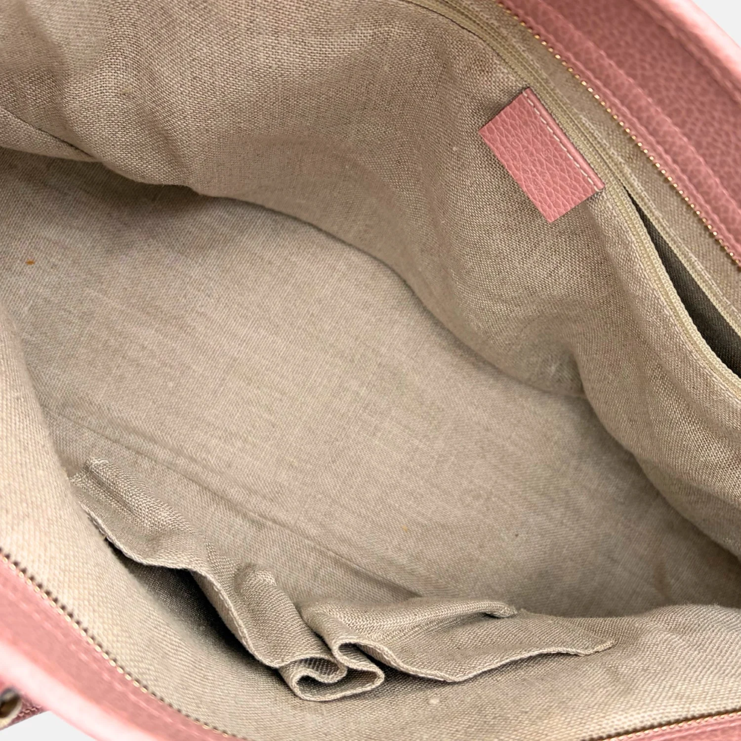 GG Canvas Pink Leather Trim Tote - Image 6