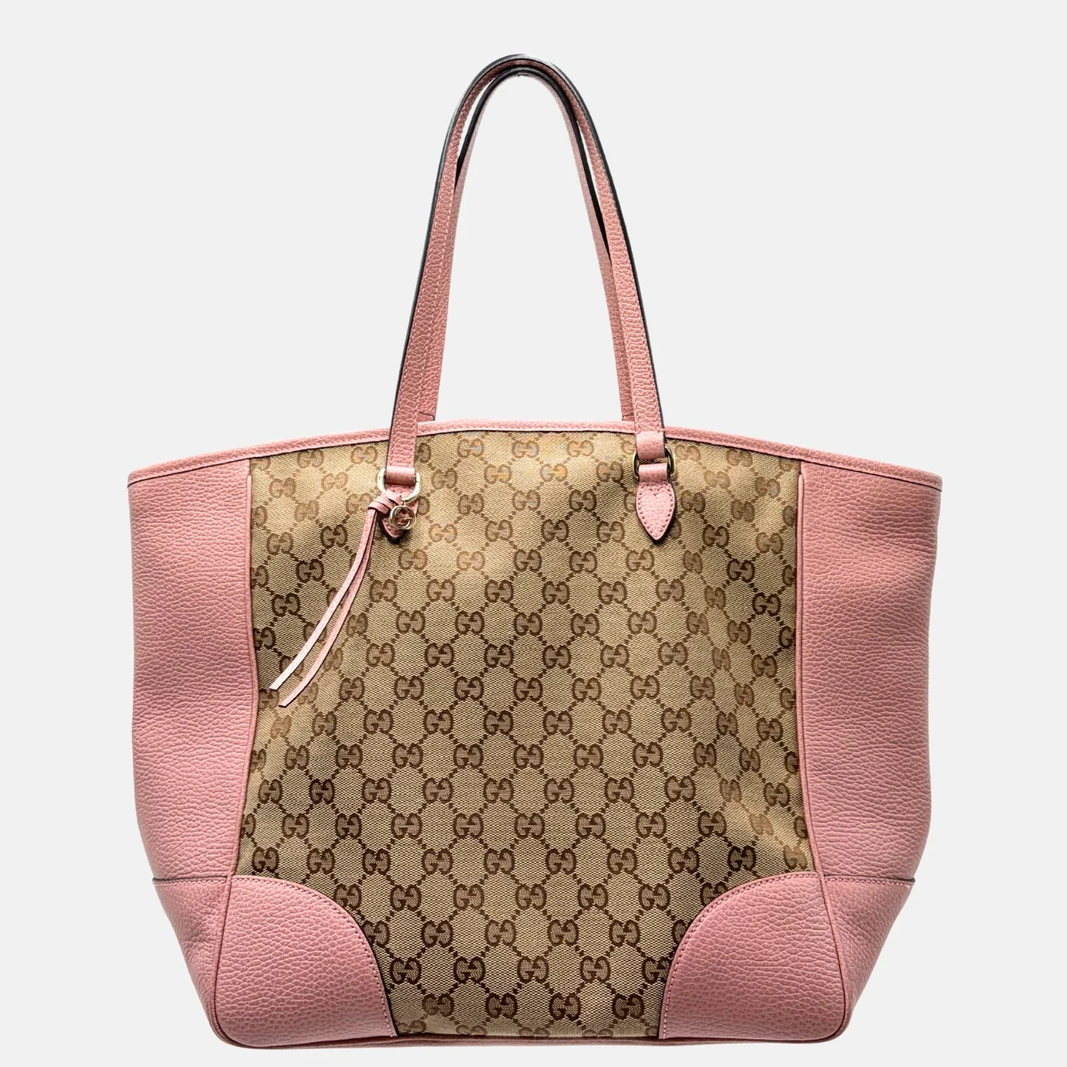 GG Canvas Pink Leather Trim Tote - Image 7
