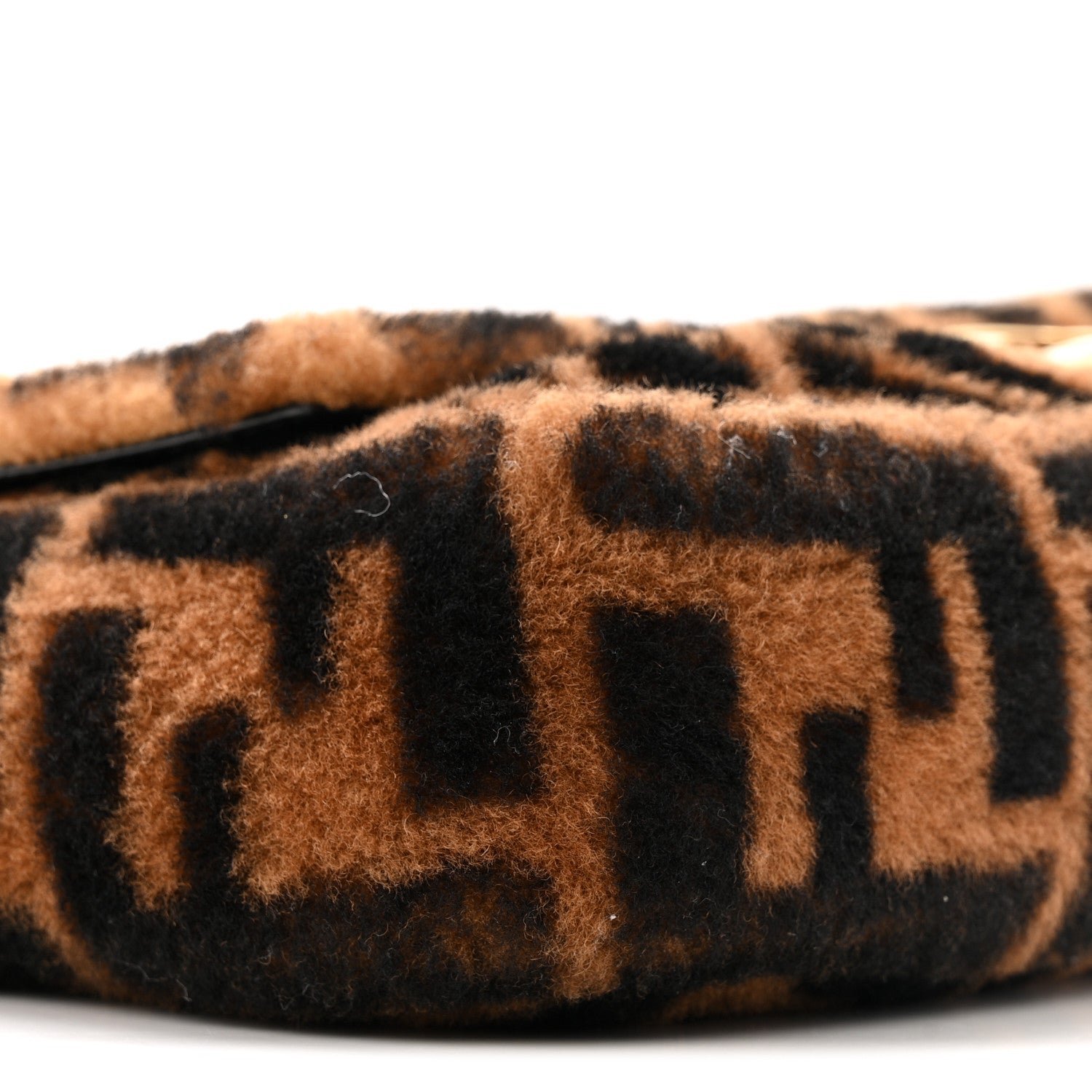 Baguette Tobacco Black Shearling & Leather Bag - Image 8