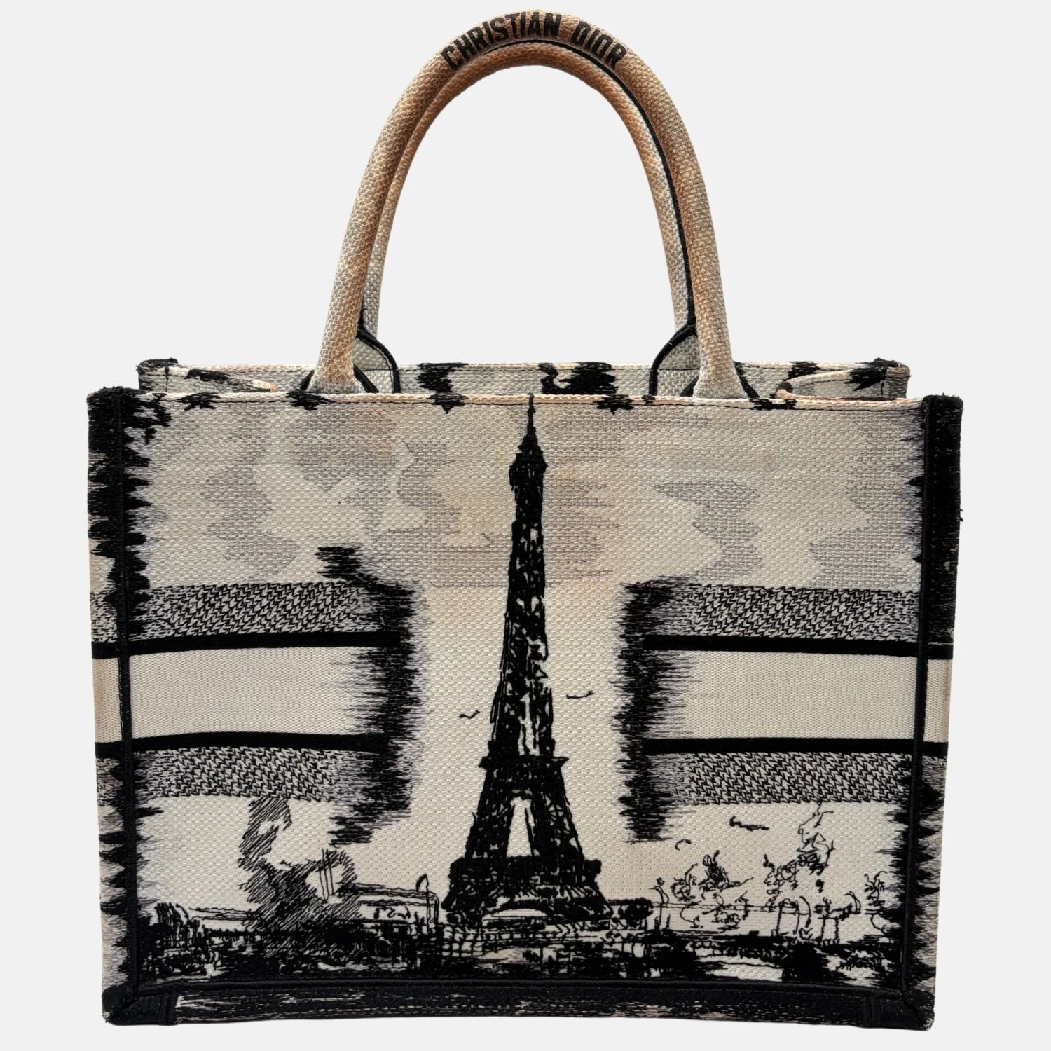 Book Tote Medium Paris Embroidered Canvas - Image 2