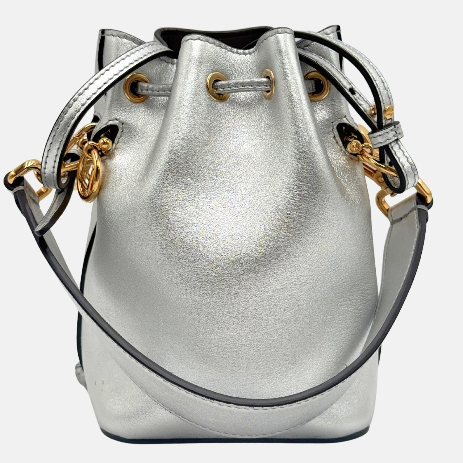 Mon Tresor Bucket Bag Silver Leather Mini - Image 2