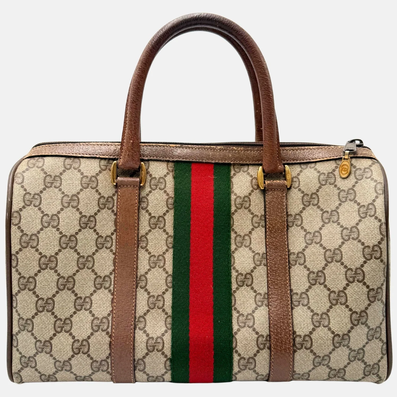 Boston Bag Beige and Brown GG Supreme Canvas Medium - Image 2