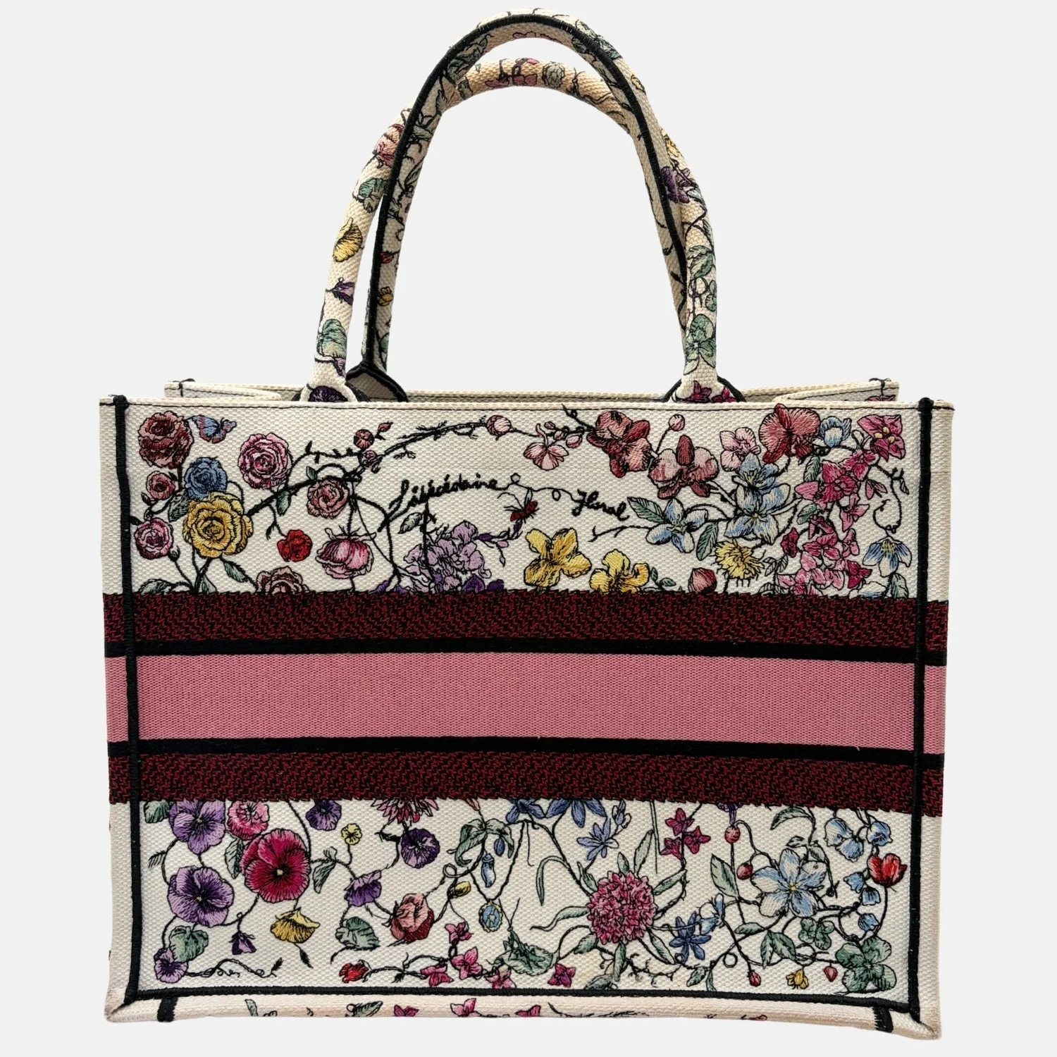 Book Tote Medium Jardin d’Hiver Embroidered Canvas - Image 2