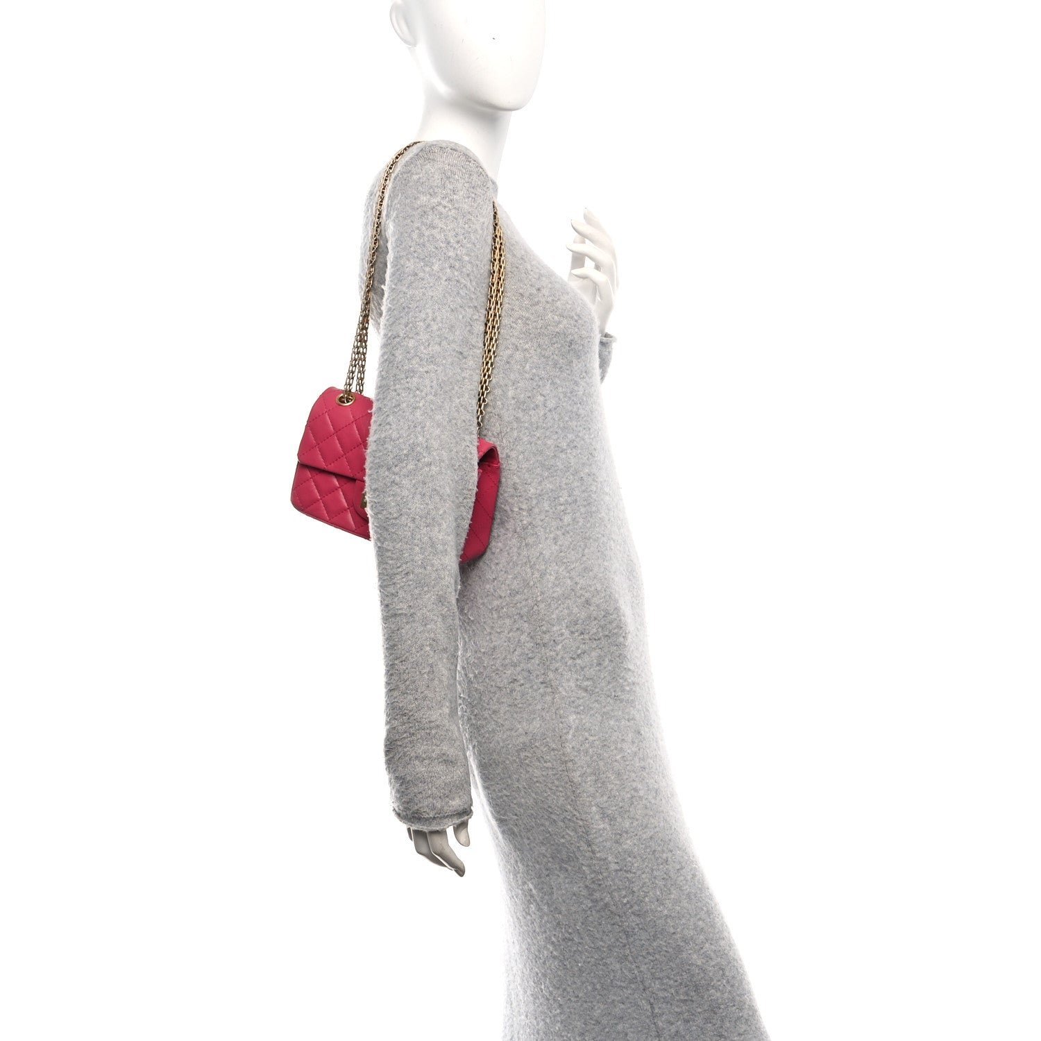 Aged Calfskin Quilted 2.55 Reissue Mini Flap Fuchsia - Image 2