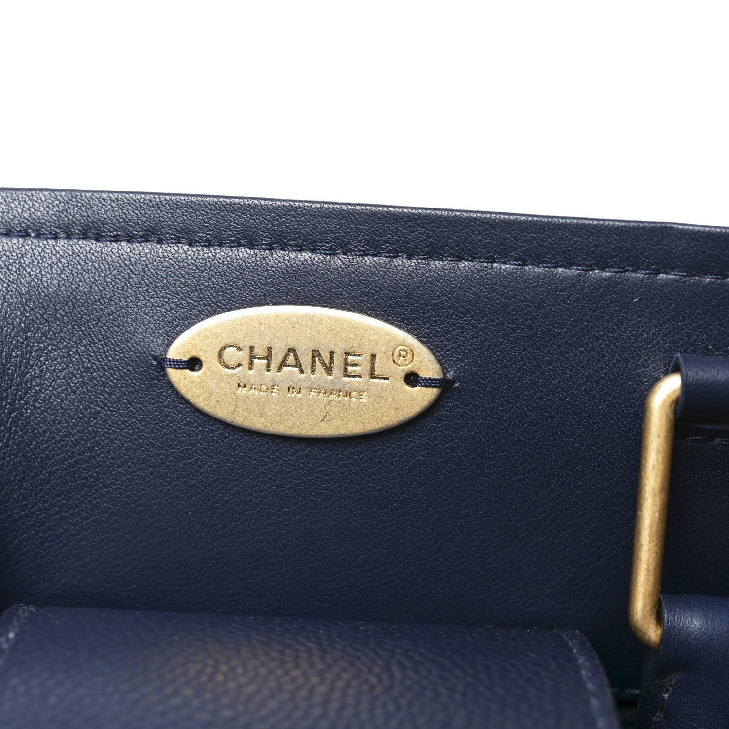 Bullskin Stitched Bi-Color Large Shopping Tote Blue - Image 6