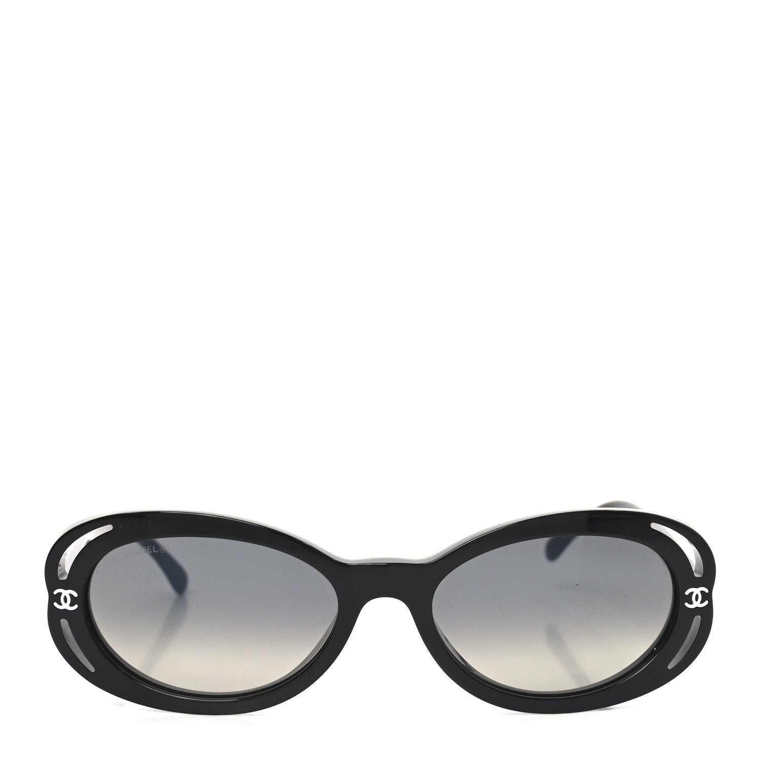 Acetate Oval Sunglasses 71571A Black - Image 2