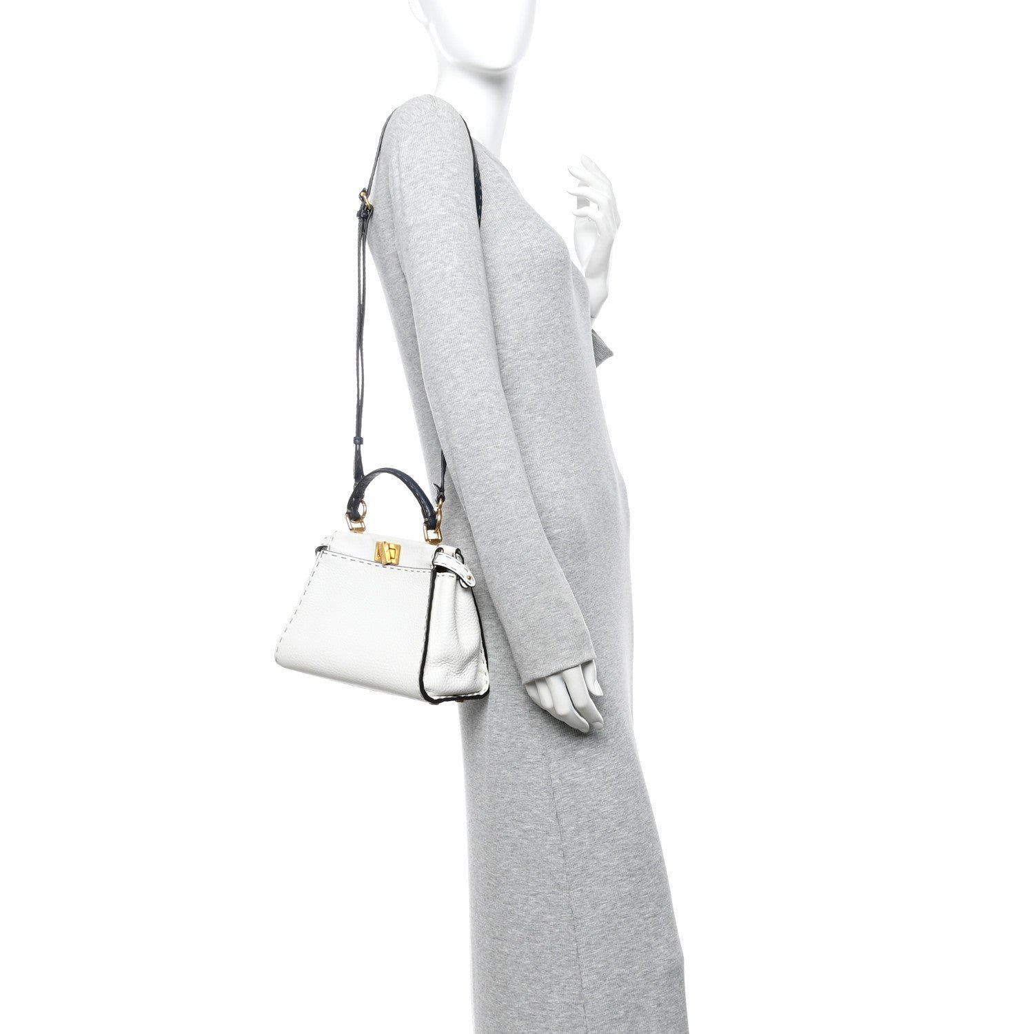 Fendi Cuoio Romano Selleria Tri-color Mini Peekaboo Iconic Satchel - Image 2