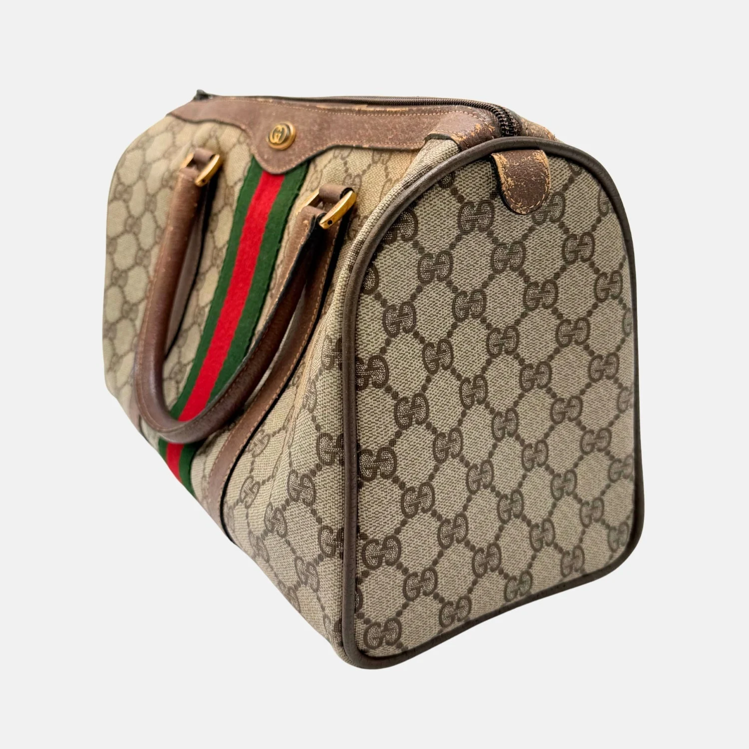 Boston Bag Beige and Brown GG Supreme Canvas Medium - Image 3