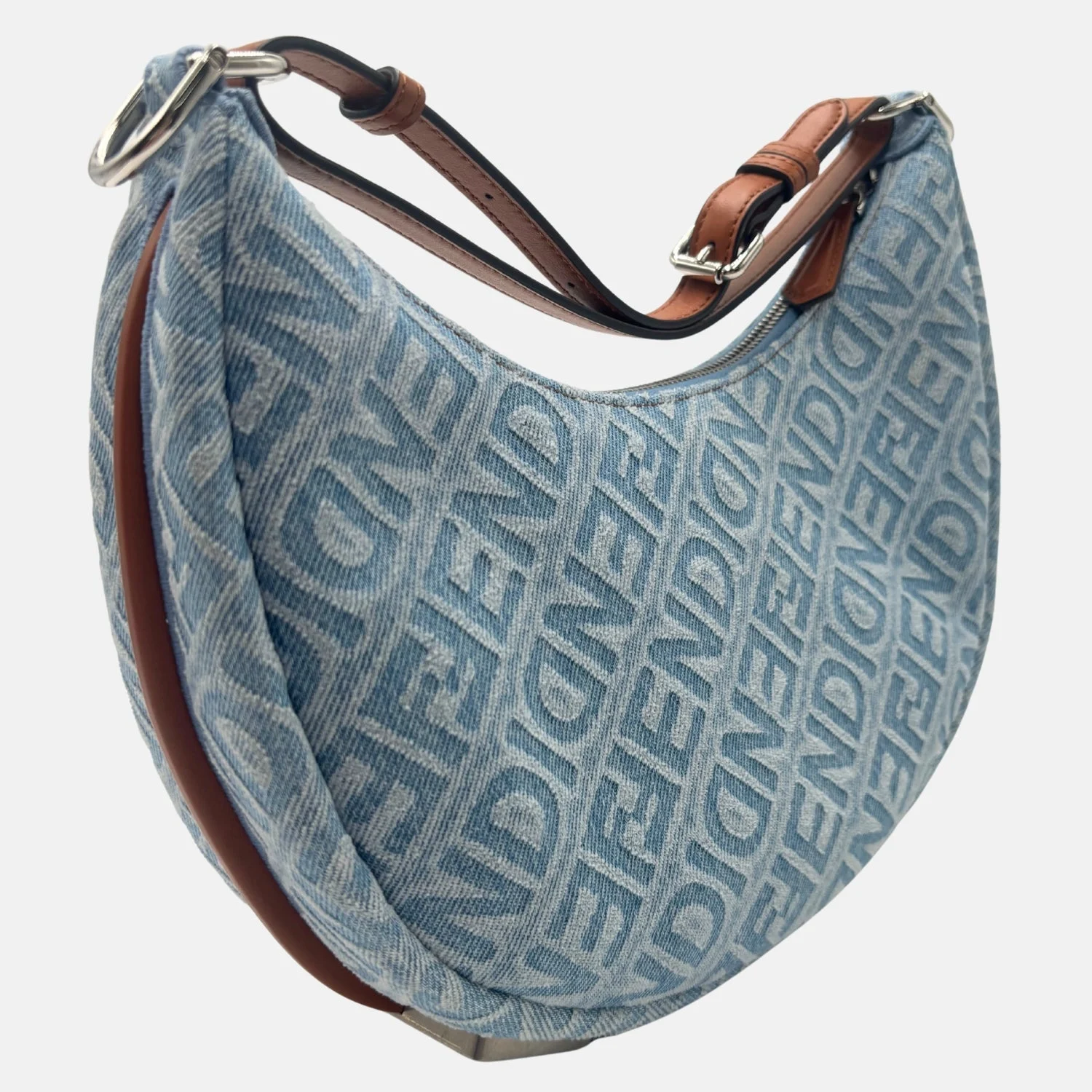 Fendigraphy Hobo Bag Blue Denim - Image 3