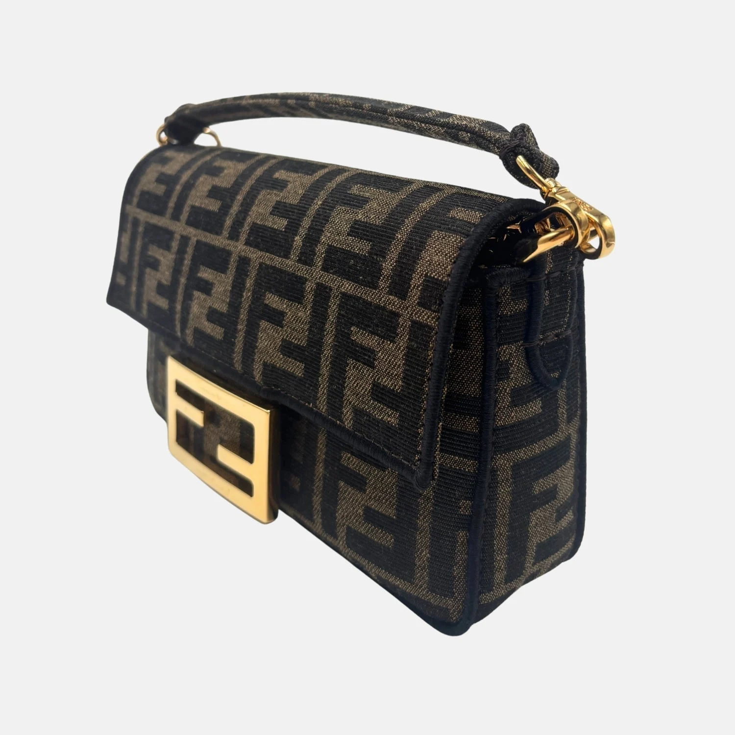 Zucca Baguette Bag Brown Canvas - Image 7