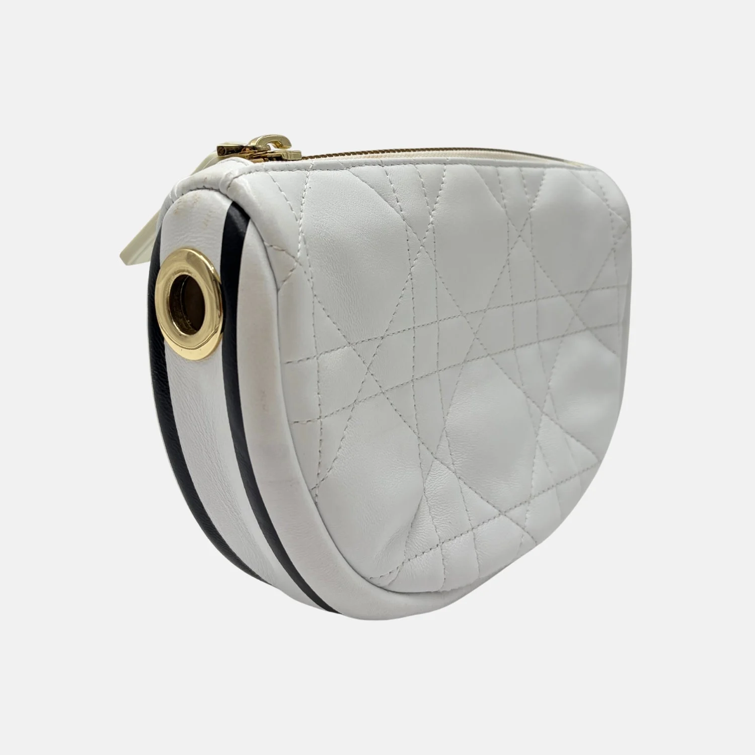Vibe Hobo Bag Small White Cannage Leather - Image 5
