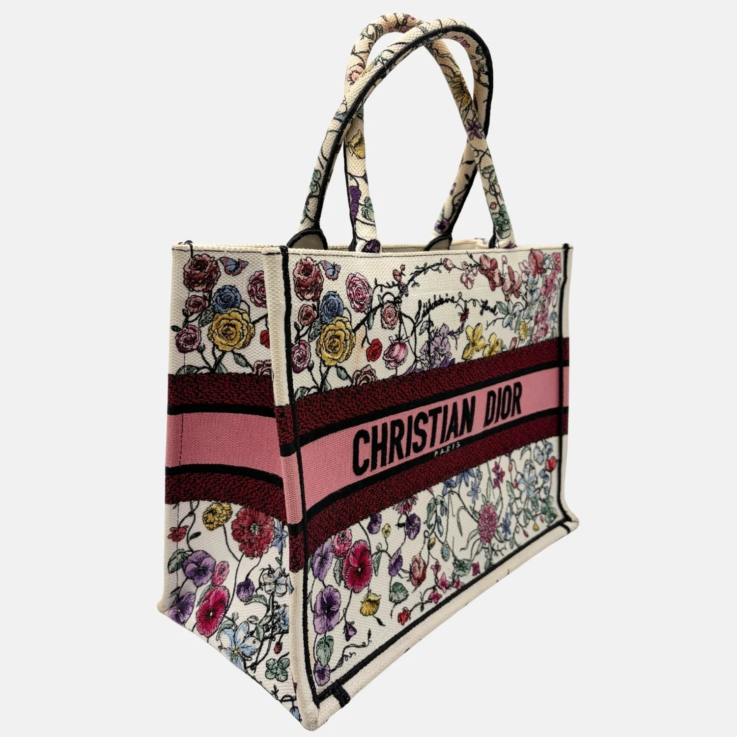 Book Tote Medium Jardin d’Hiver Embroidered Canvas - Image 3