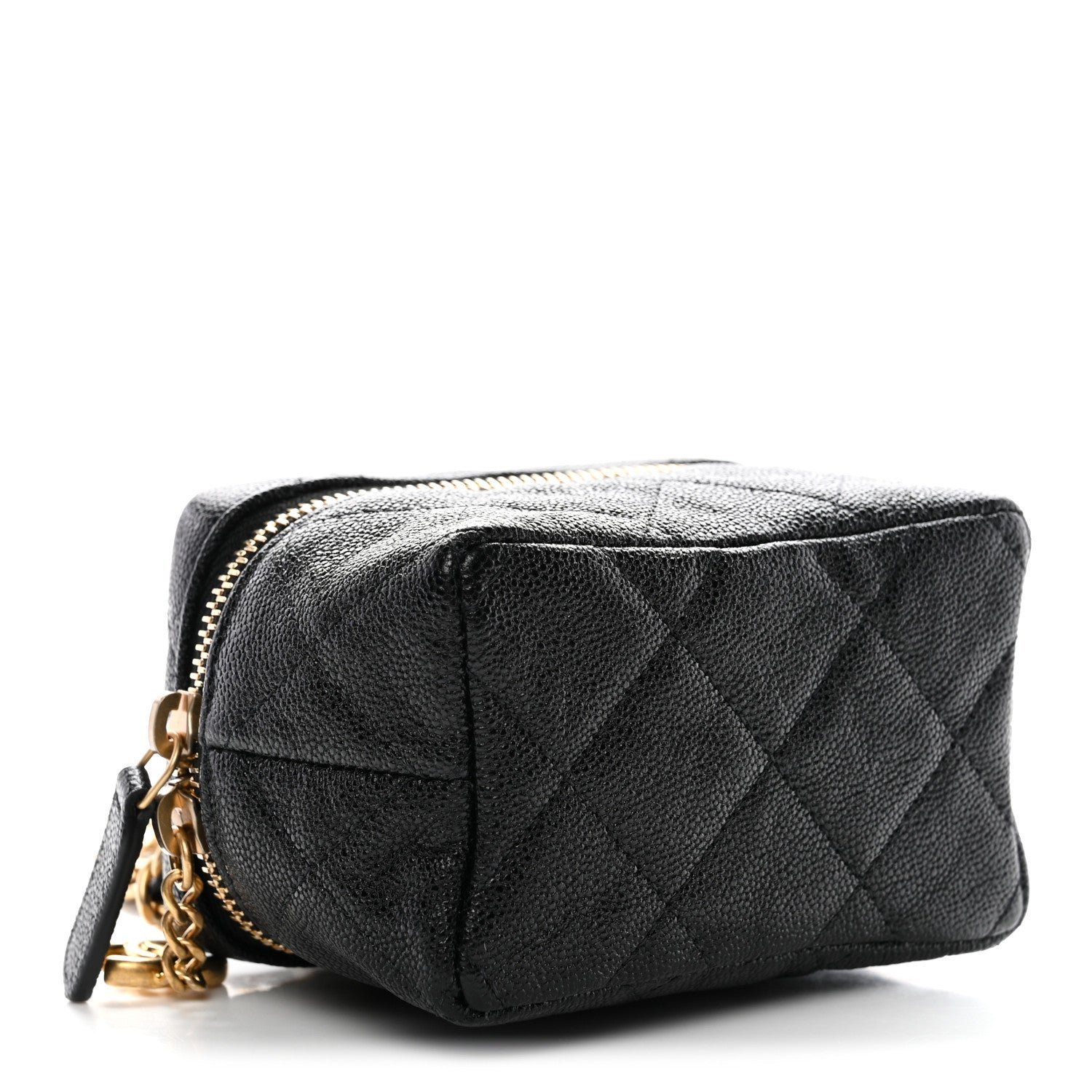Caviar Quilted Mini Top Handle Vanity With Chain Black - Image 4