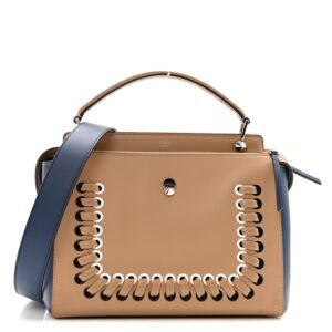 Dotcom Lace-Up Satchel Cuoio and Ceruleo Leather Handbag
