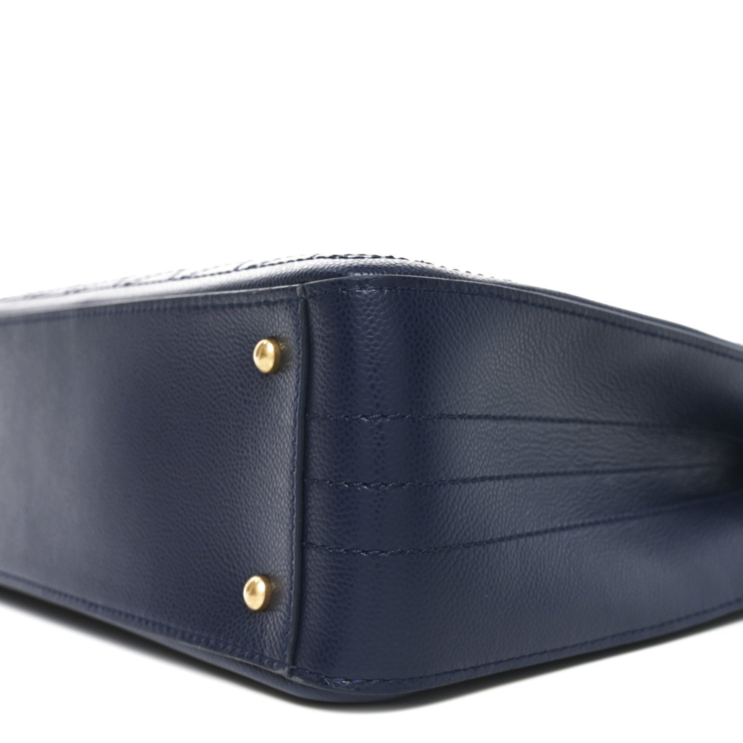 Bullskin Stitched Bi-Color Large Shopping Tote Blue - Image 10