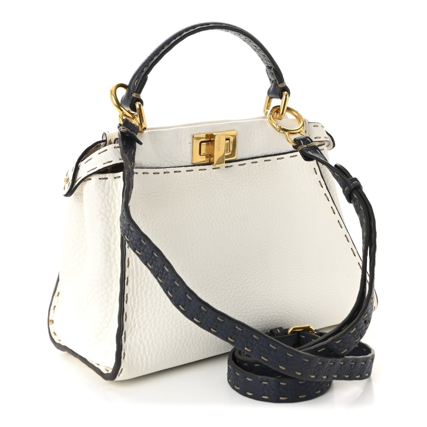Fendi Cuoio Romano Selleria Tri-color Mini Peekaboo Iconic Satchel - Image 3