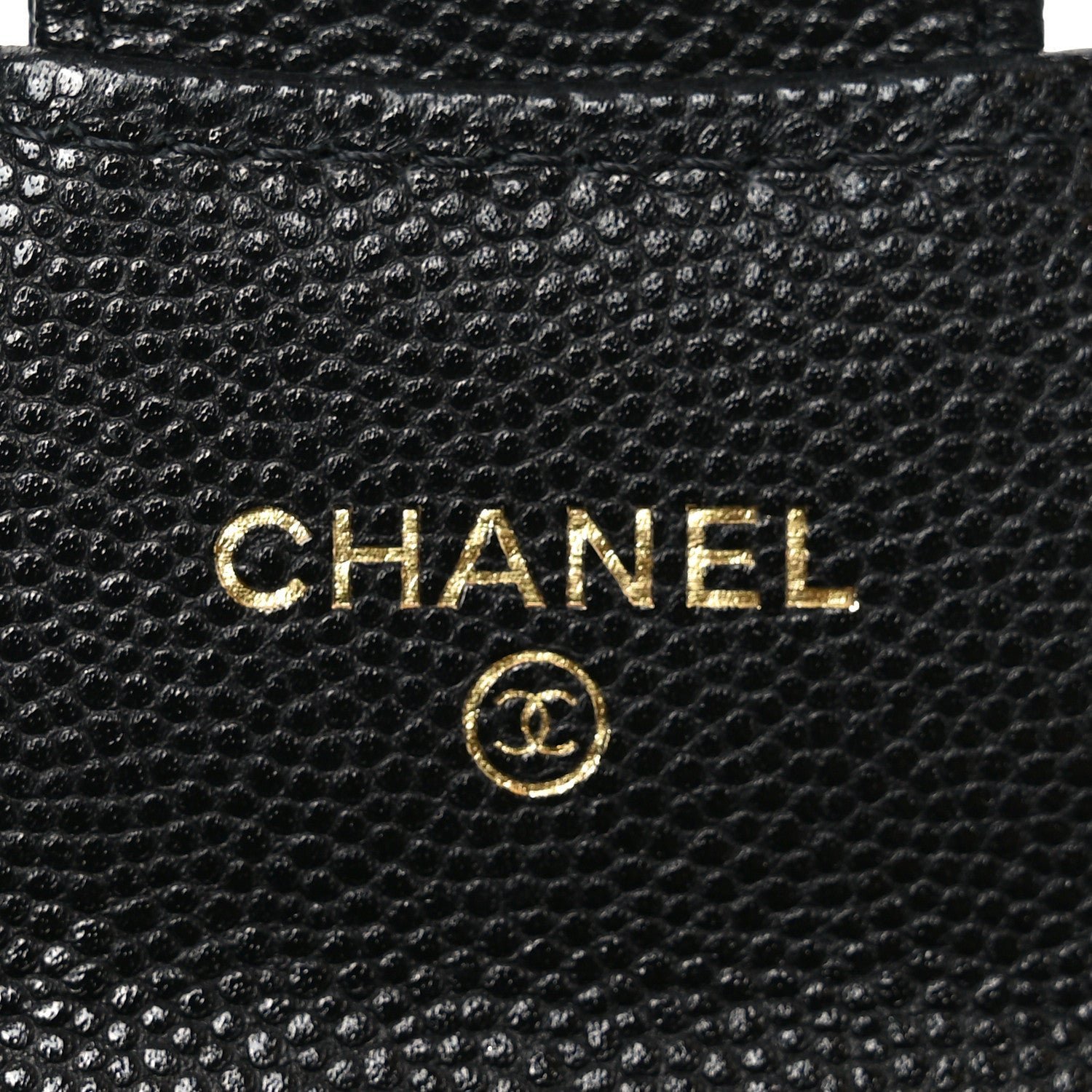 Caviar Quilted Flap Card Holder Chain Wristlet Black - Image 6