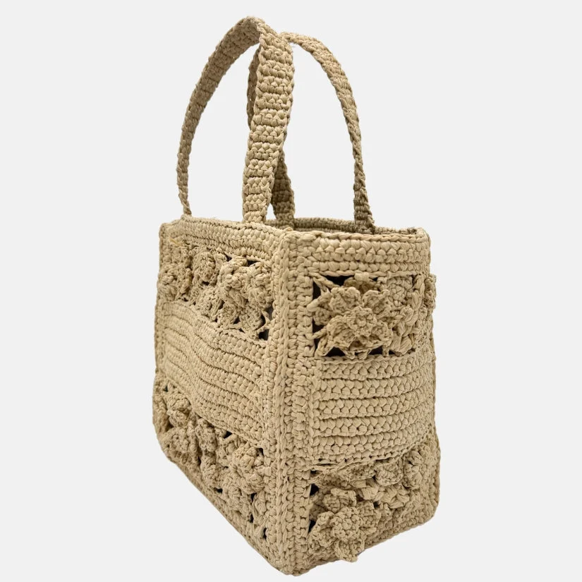 Book Tote Small Natural Raffia - Image 4