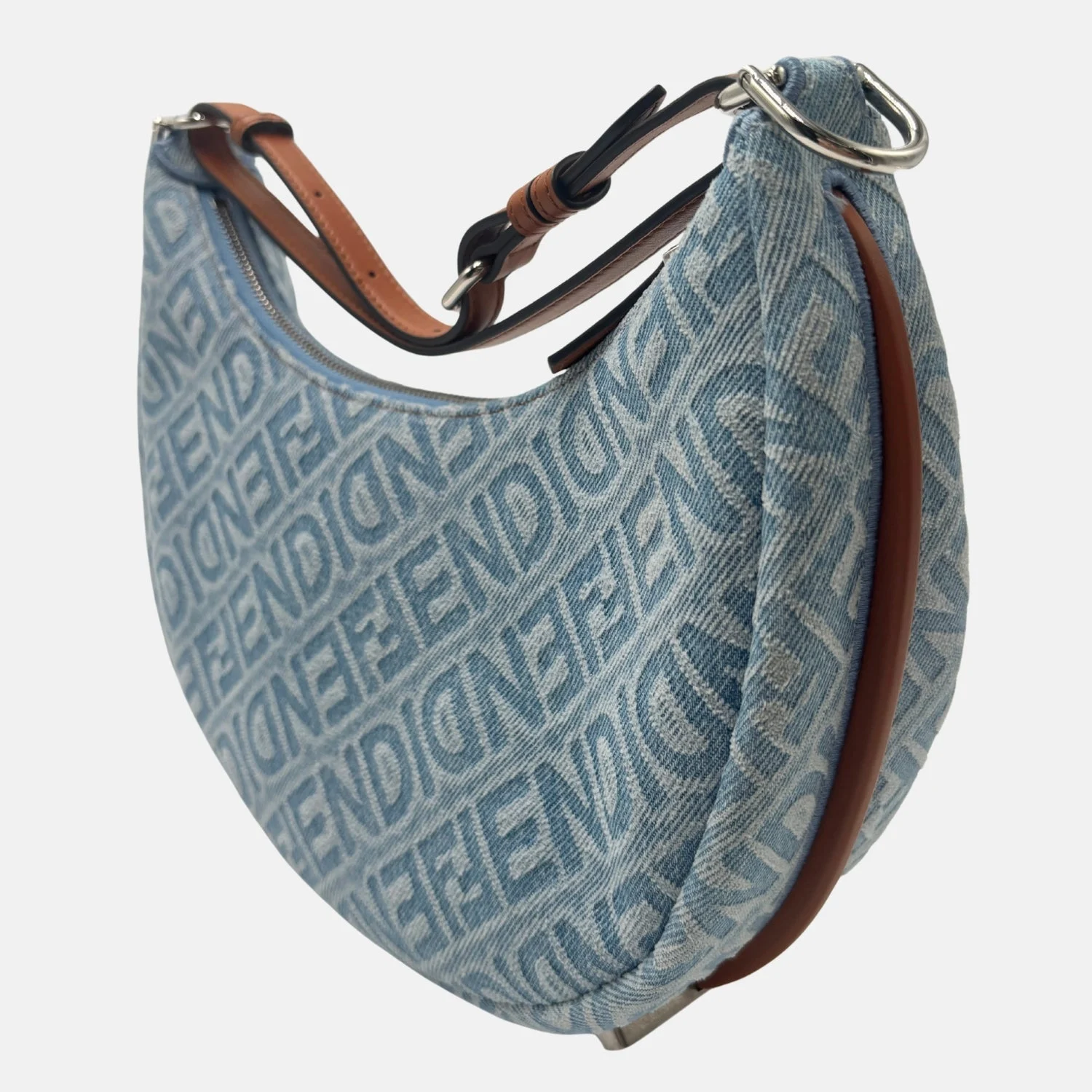 Fendigraphy Hobo Bag Blue Denim - Image 4