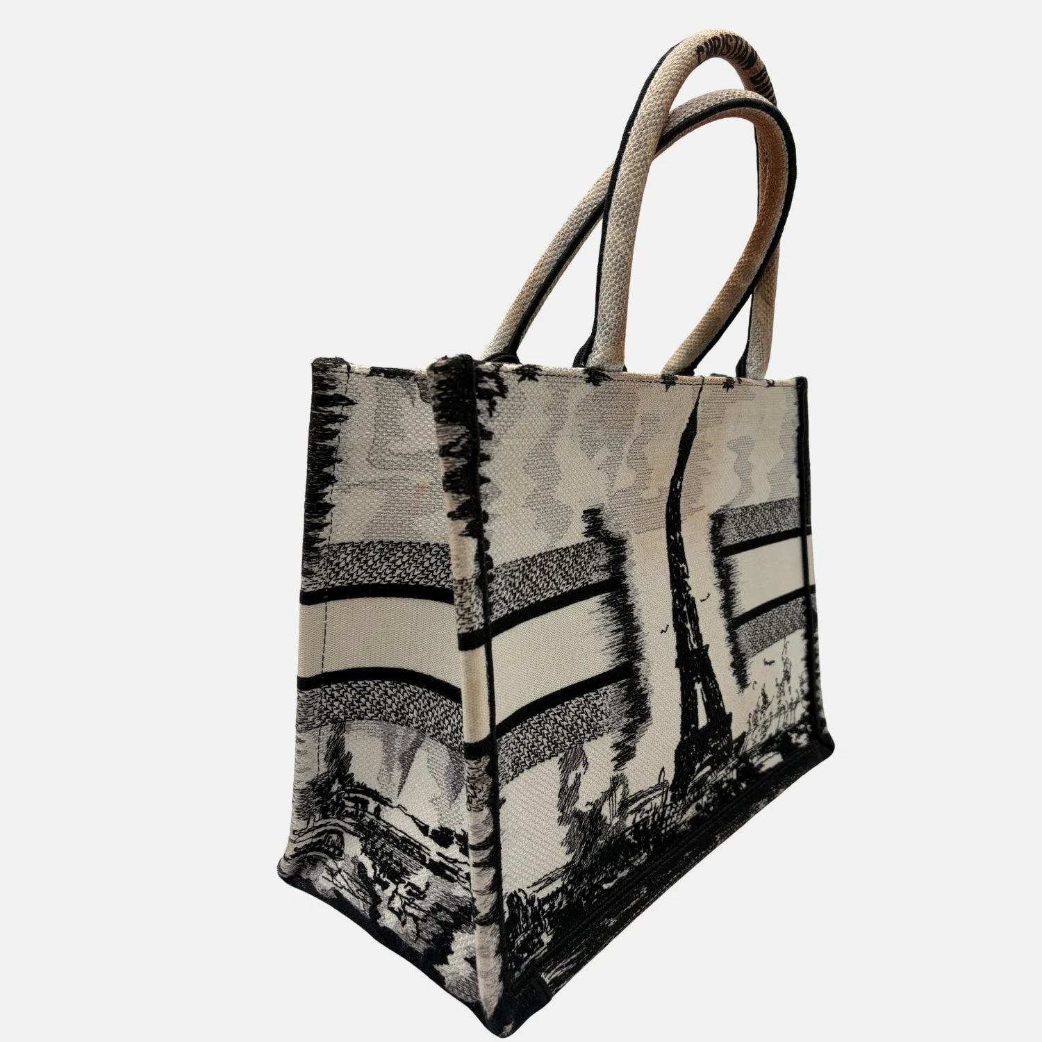 Book Tote Medium Paris Embroidered Canvas - Image 4