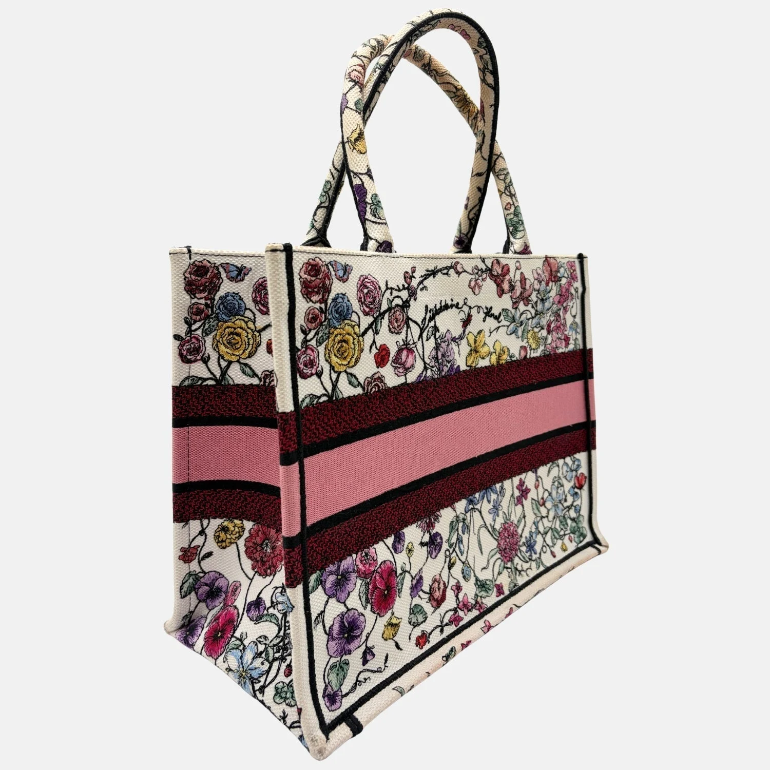 Book Tote Medium Jardin d’Hiver Embroidered Canvas - Image 4
