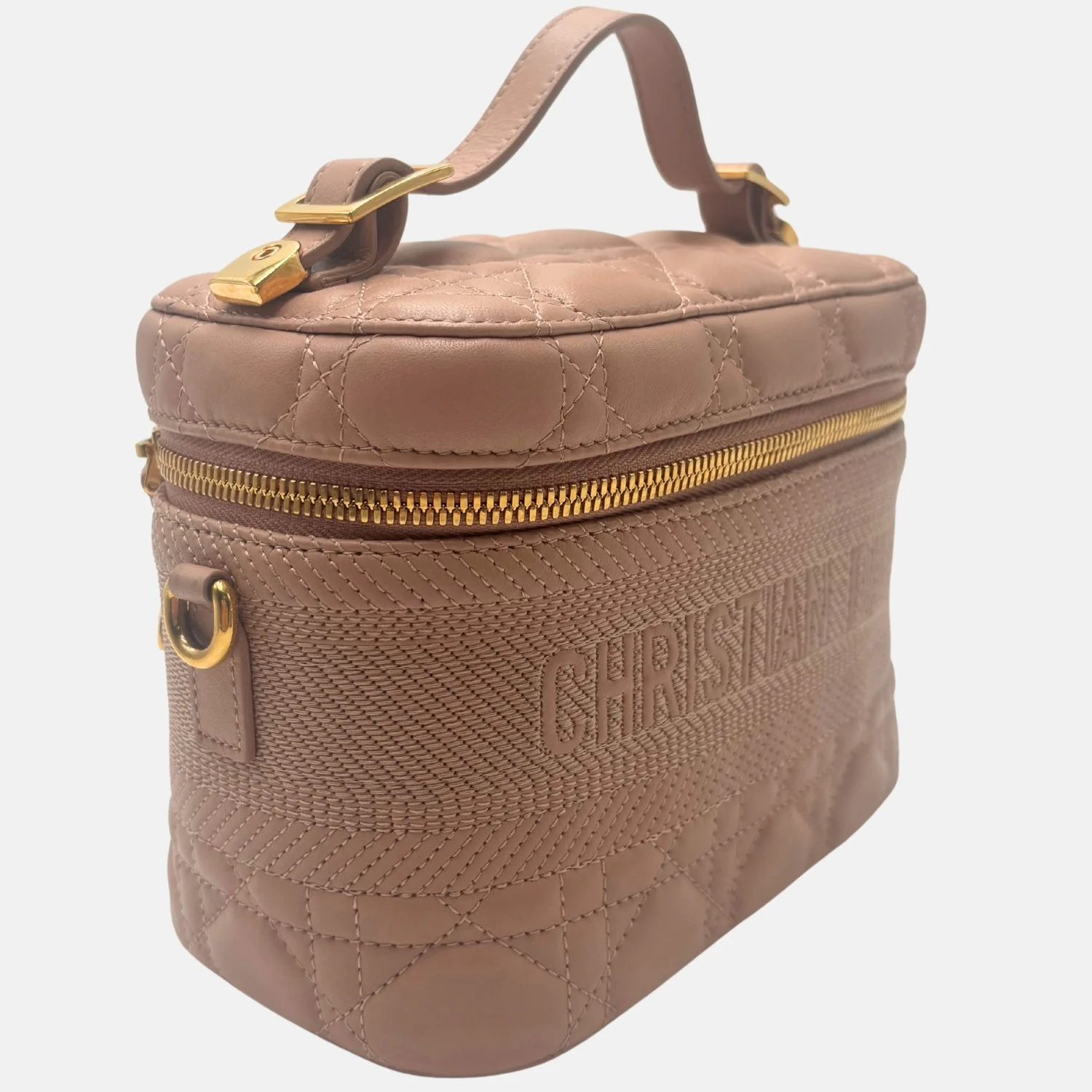 Vanity Case Dusty Pink Cannage Leather - Image 6